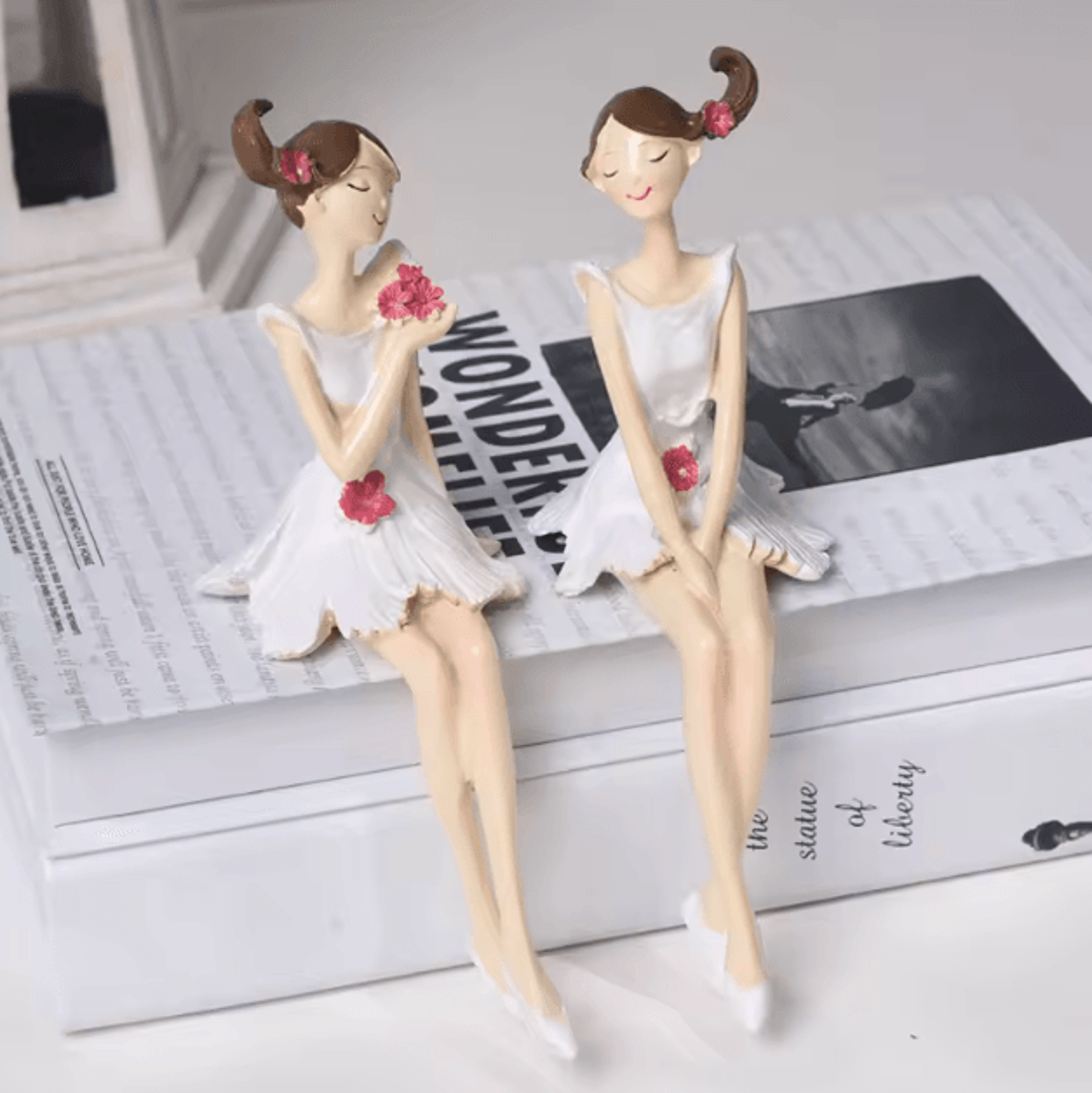 Nordic Angel Fairy Resin Figurine Set  2PCS Angel Figurines For Elegant Home  Wedding Decor 3