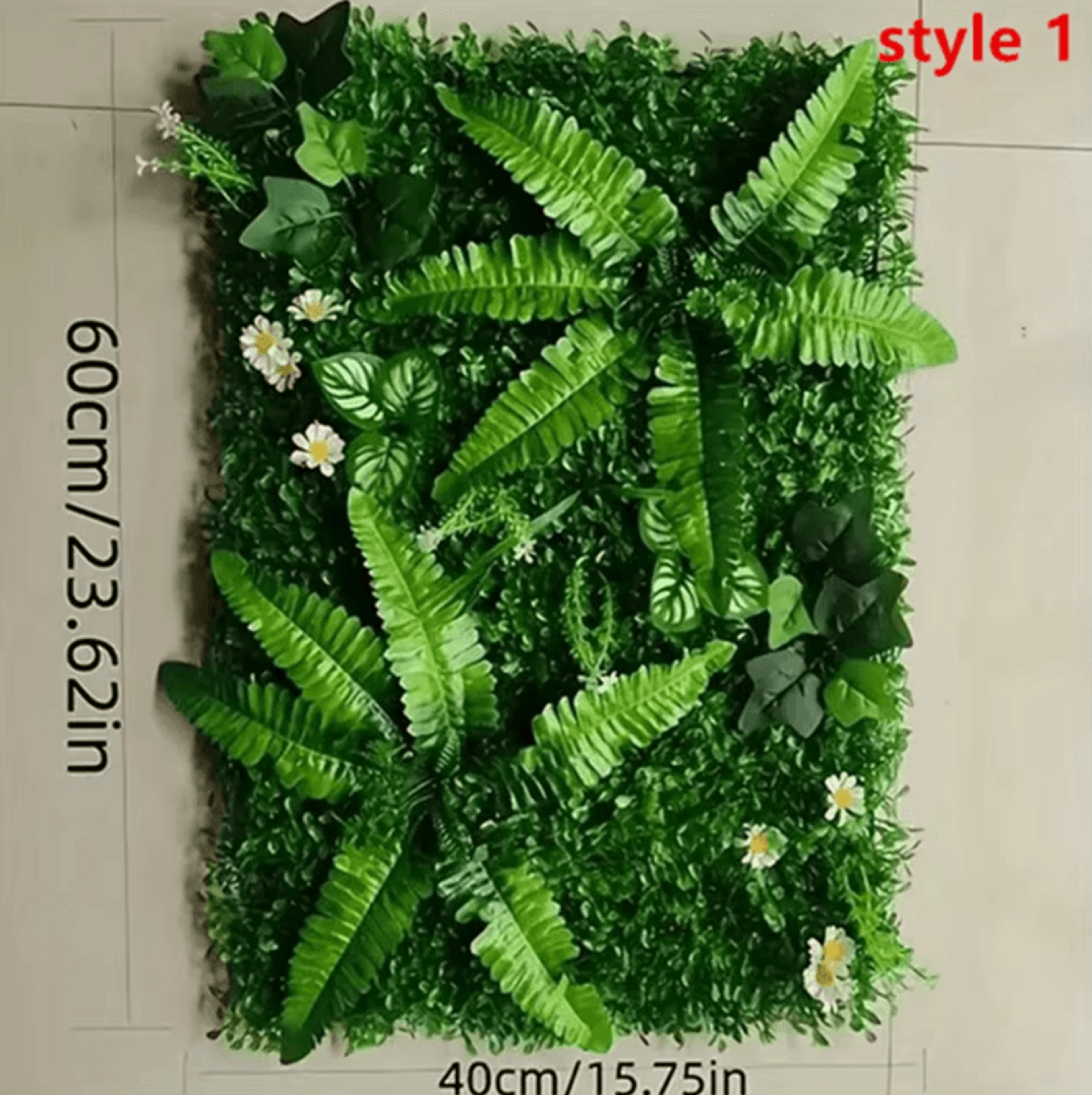Luxury Artificial Grass Wall Panel With Flowers  Greenery Privacy Hedge Screen Decor 1
