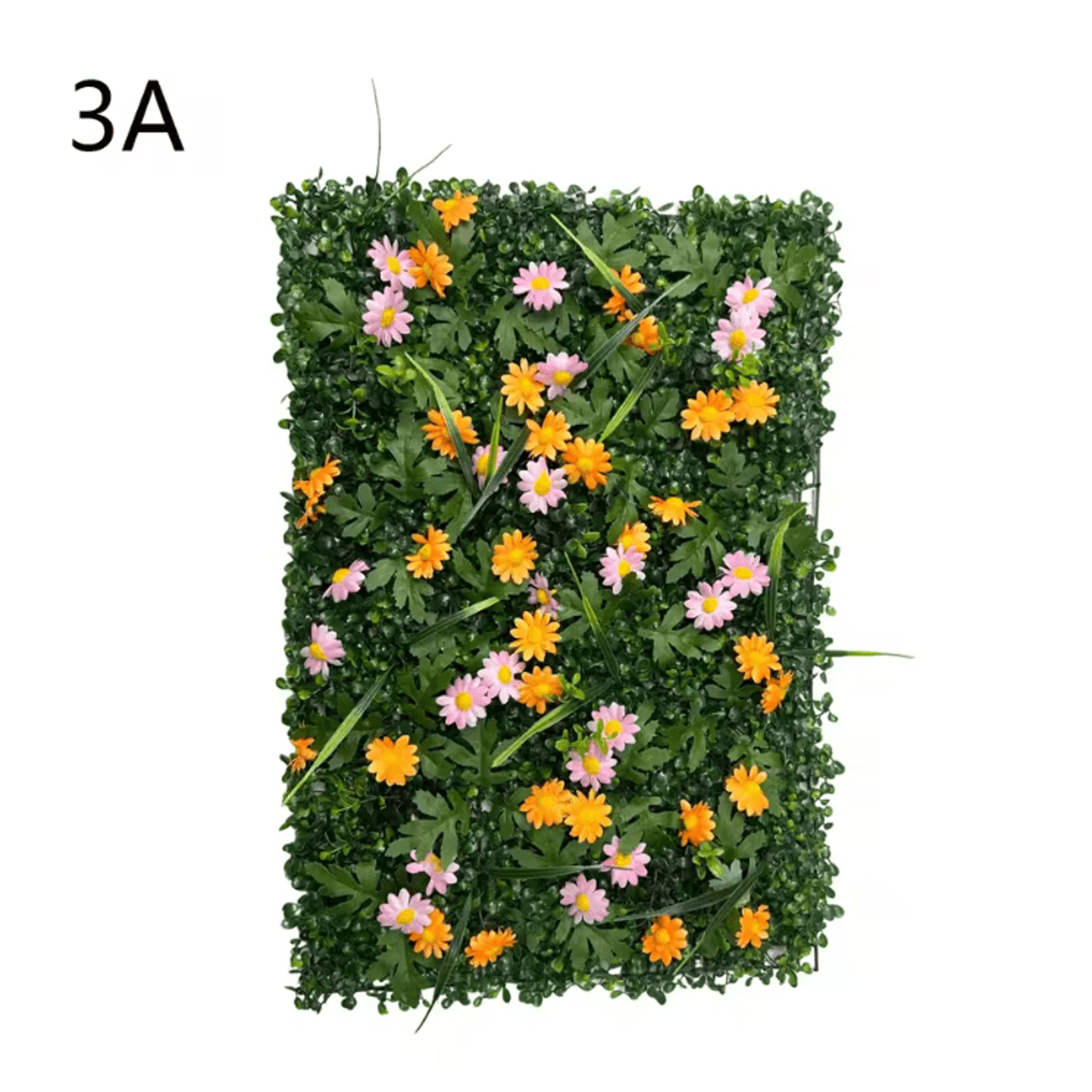 Luxury Artificial Grass Wall Panel With Flowers  Greenery Privacy Hedge Screen Decor 5