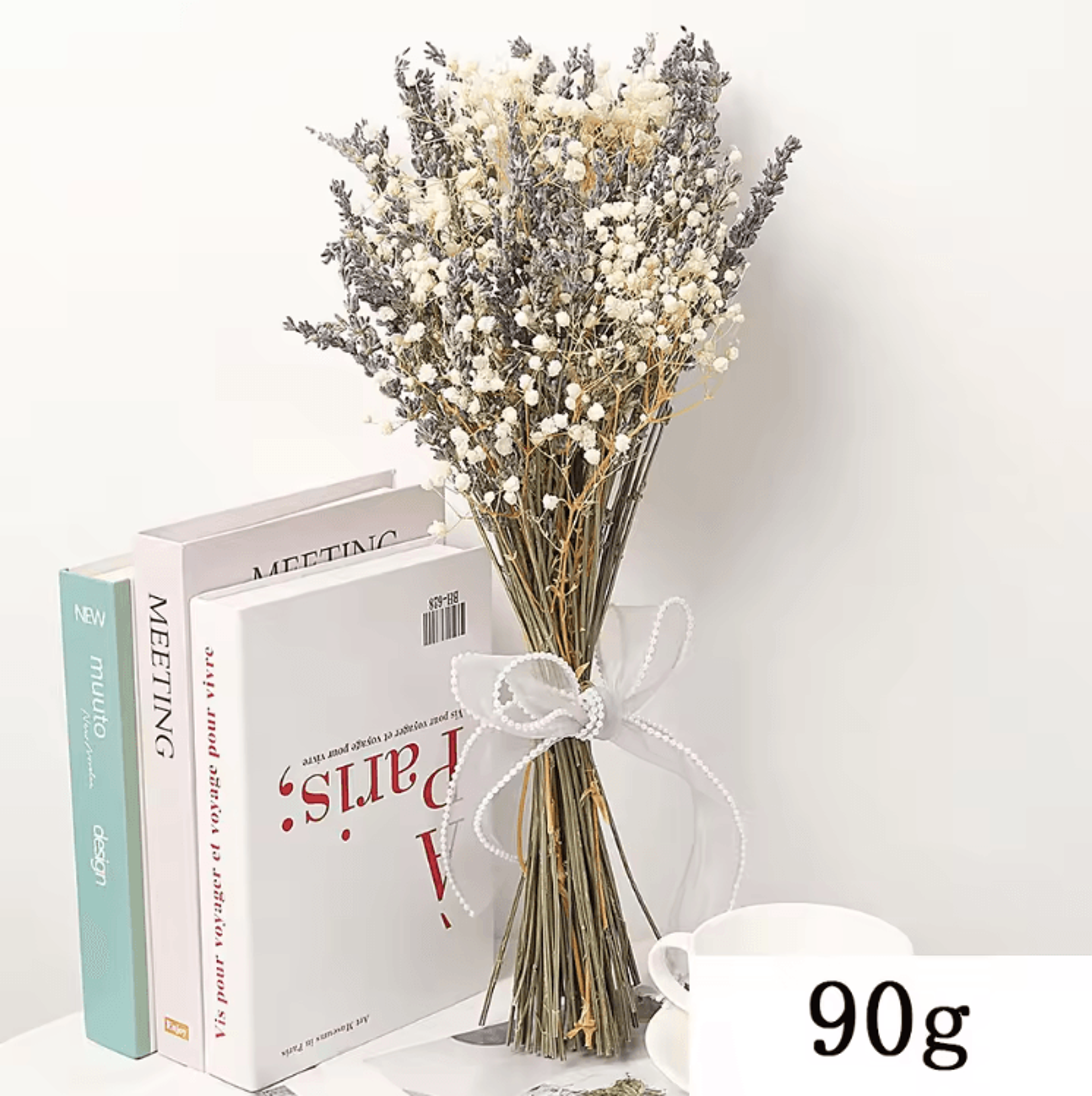 Romantic Lavender  Gypsophila Dried Flower Bouquet  Natural Wedding  Home Decor 2