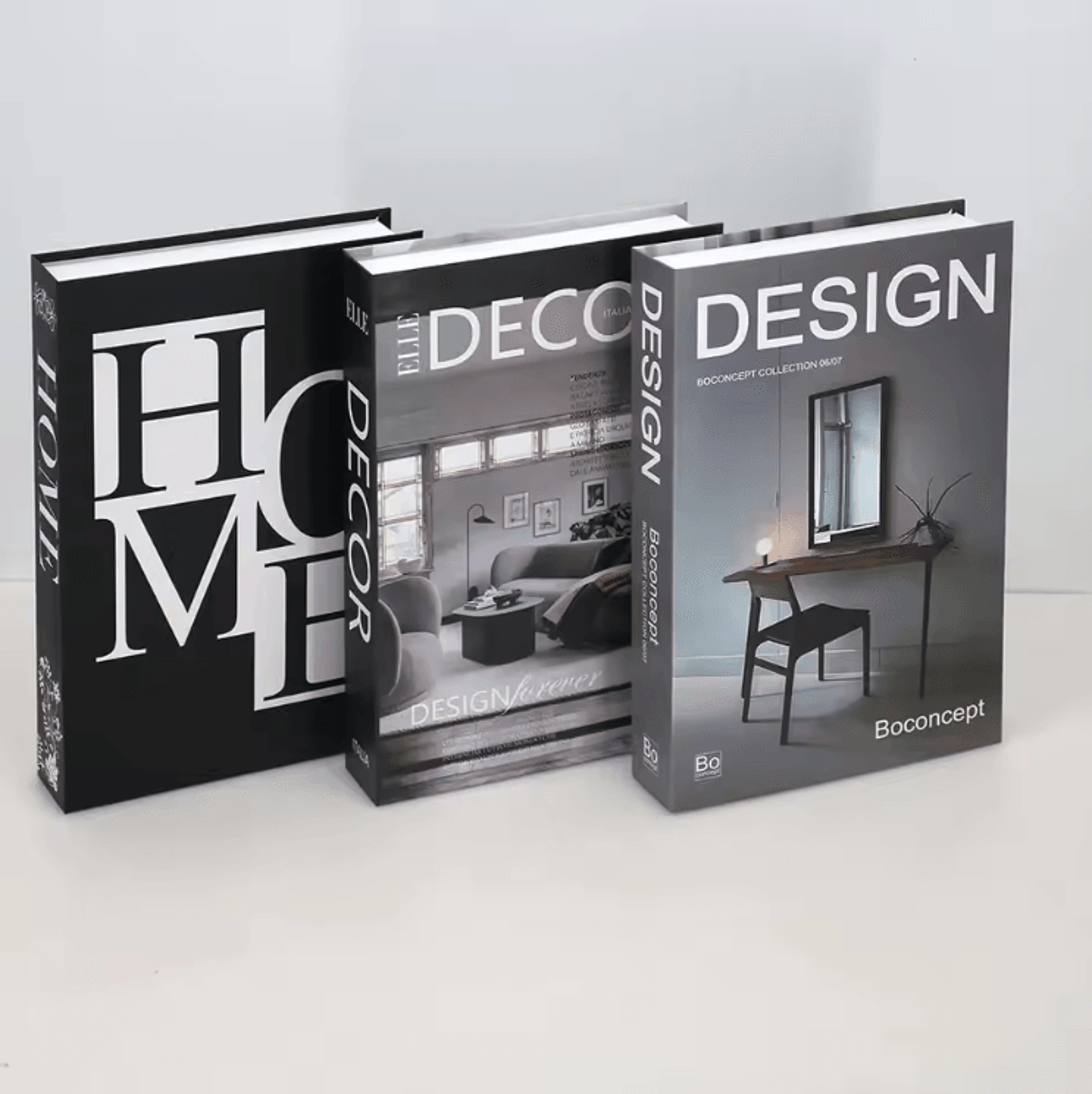 Modern White Faux Book Decor Set  Minimalist Simulation Books For Stylish Interiors 4