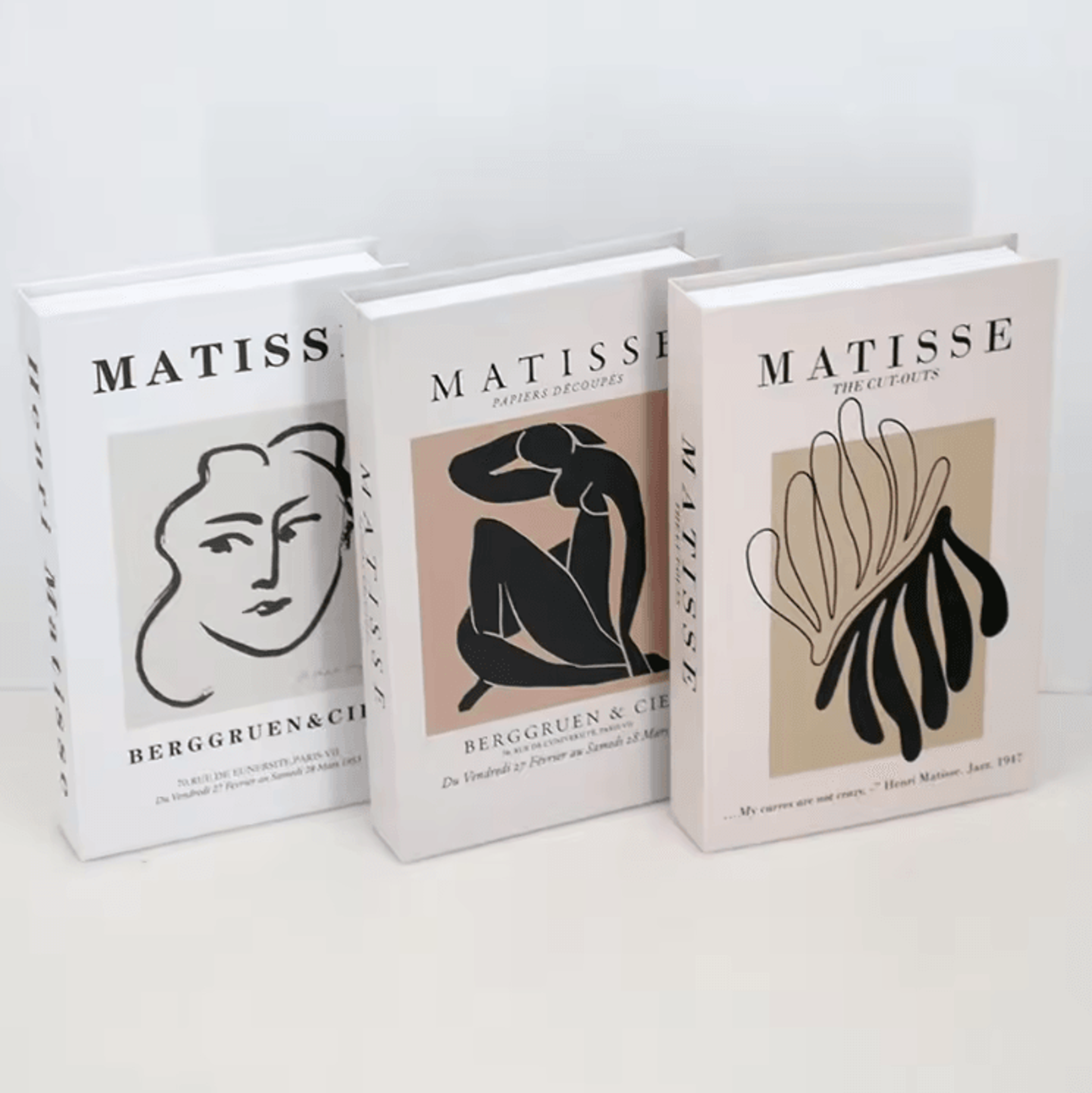 Modern White Faux Book Decor Set  Minimalist Simulation Books For Stylish Interiors 5