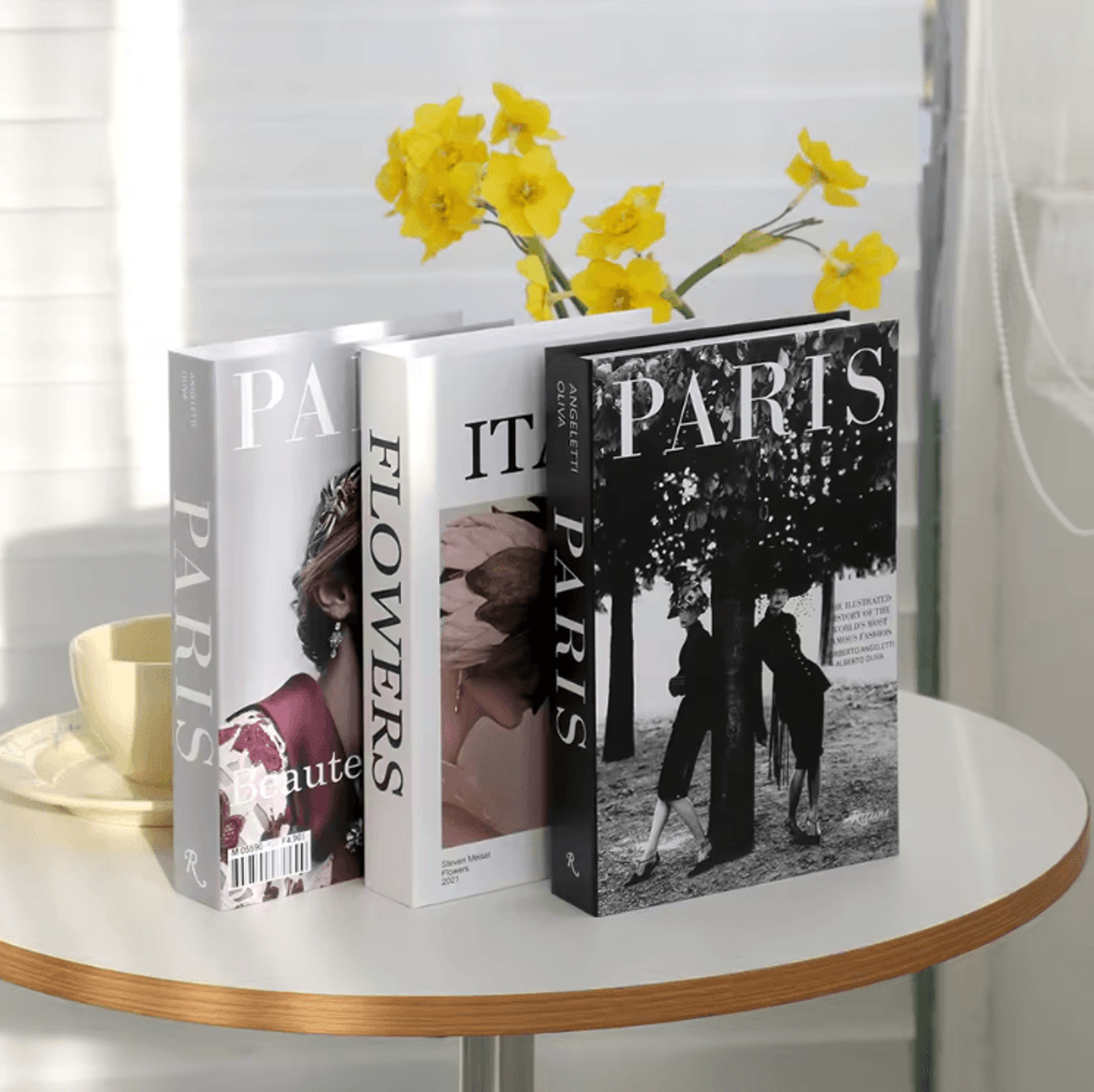 Modern White Faux Book Decor Set  Minimalist Simulation Books For Stylish Interiors 7