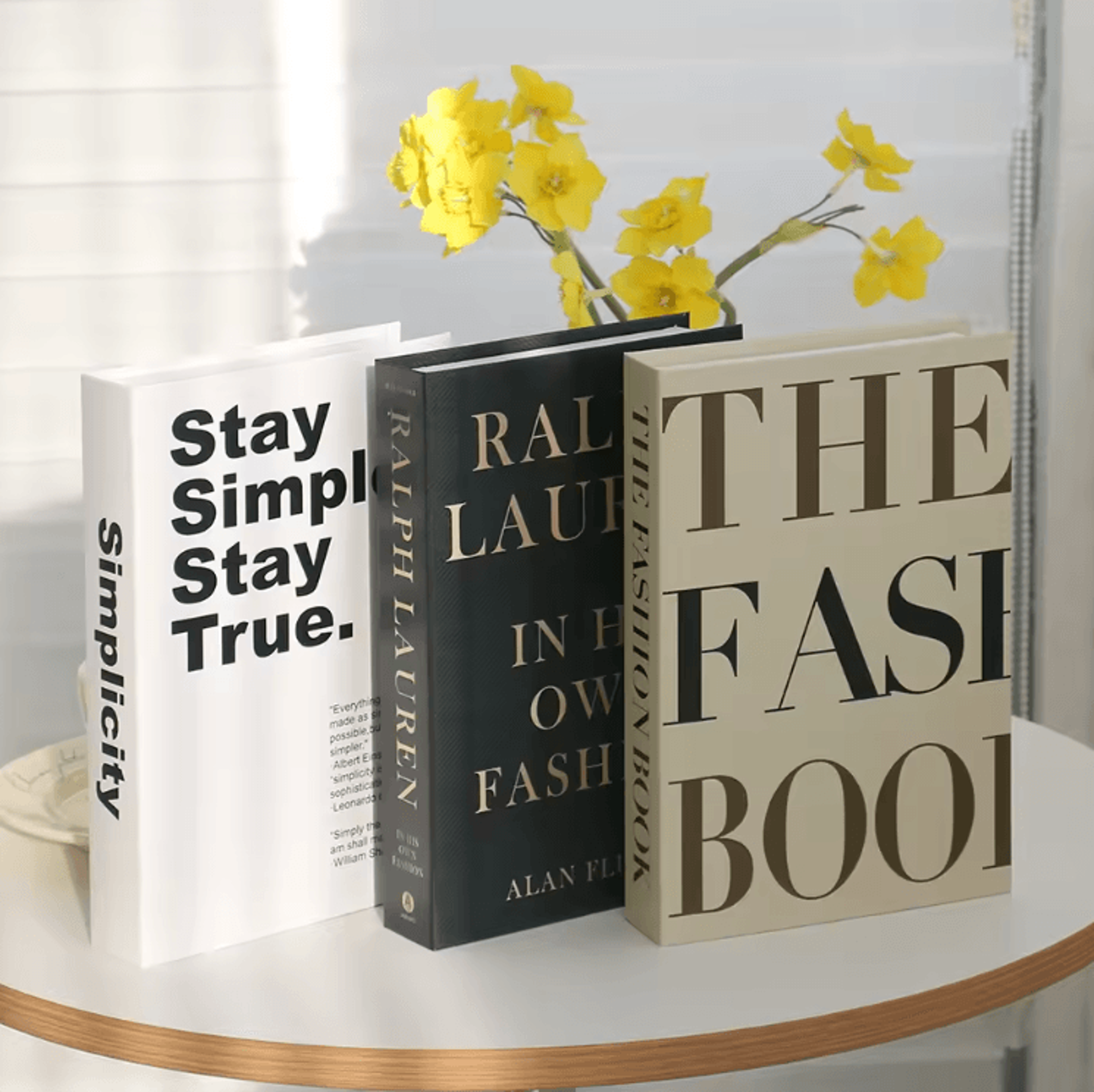 Modern White Faux Book Decor Set  Minimalist Simulation Books For Stylish Interiors 8