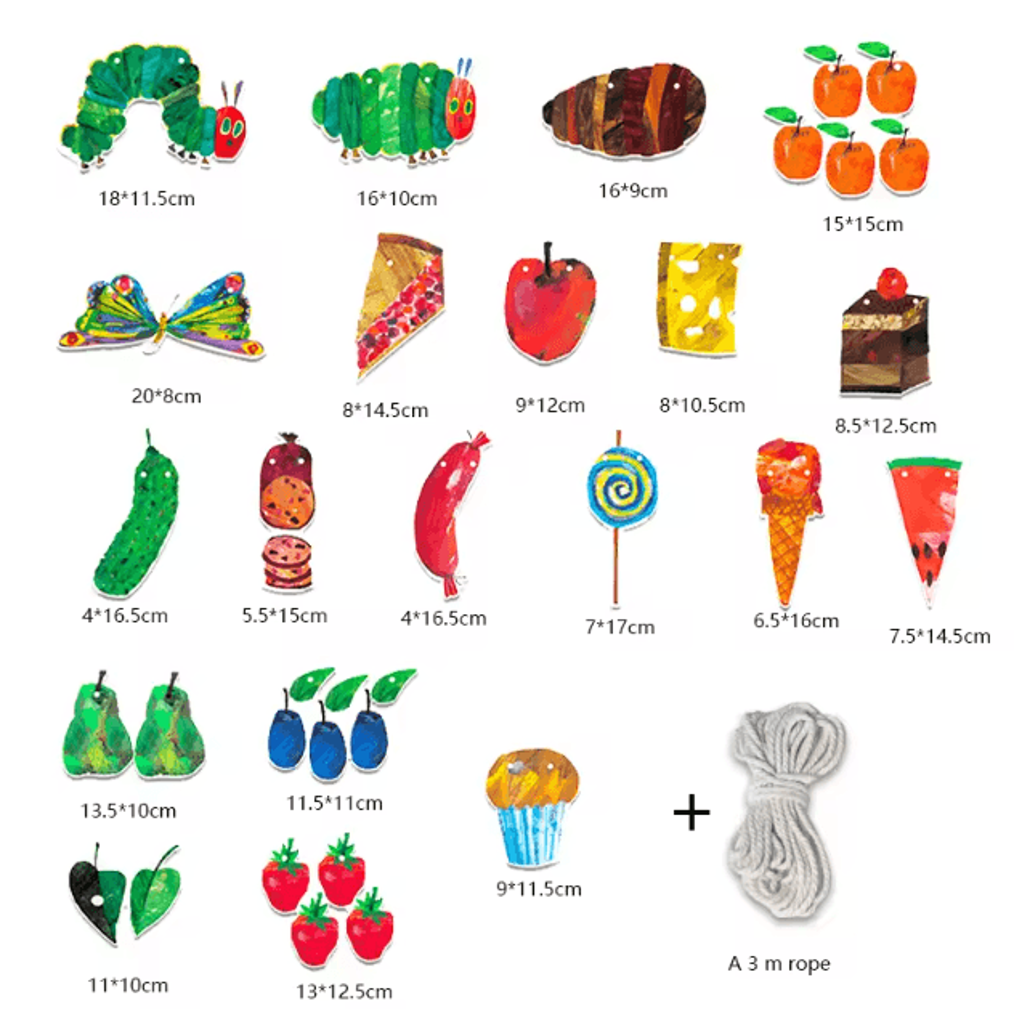 Very Hungry Caterpillar Flag Banner  3M Classroom Hanging Decoration Set 4