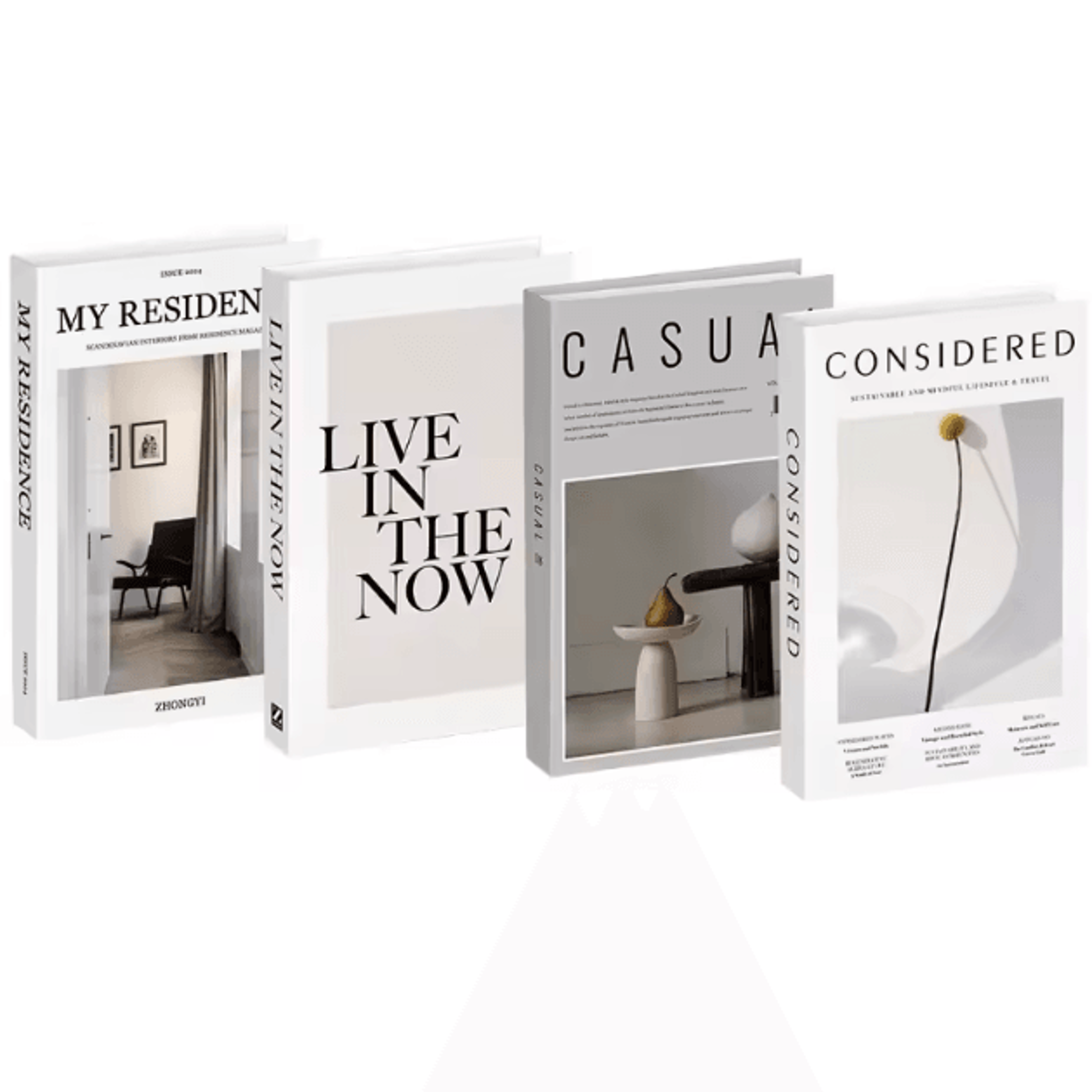 Decorative Faux Book Set 4PCS  Aesthetic Coffee Table  Bookshelf Styling Decor 8
