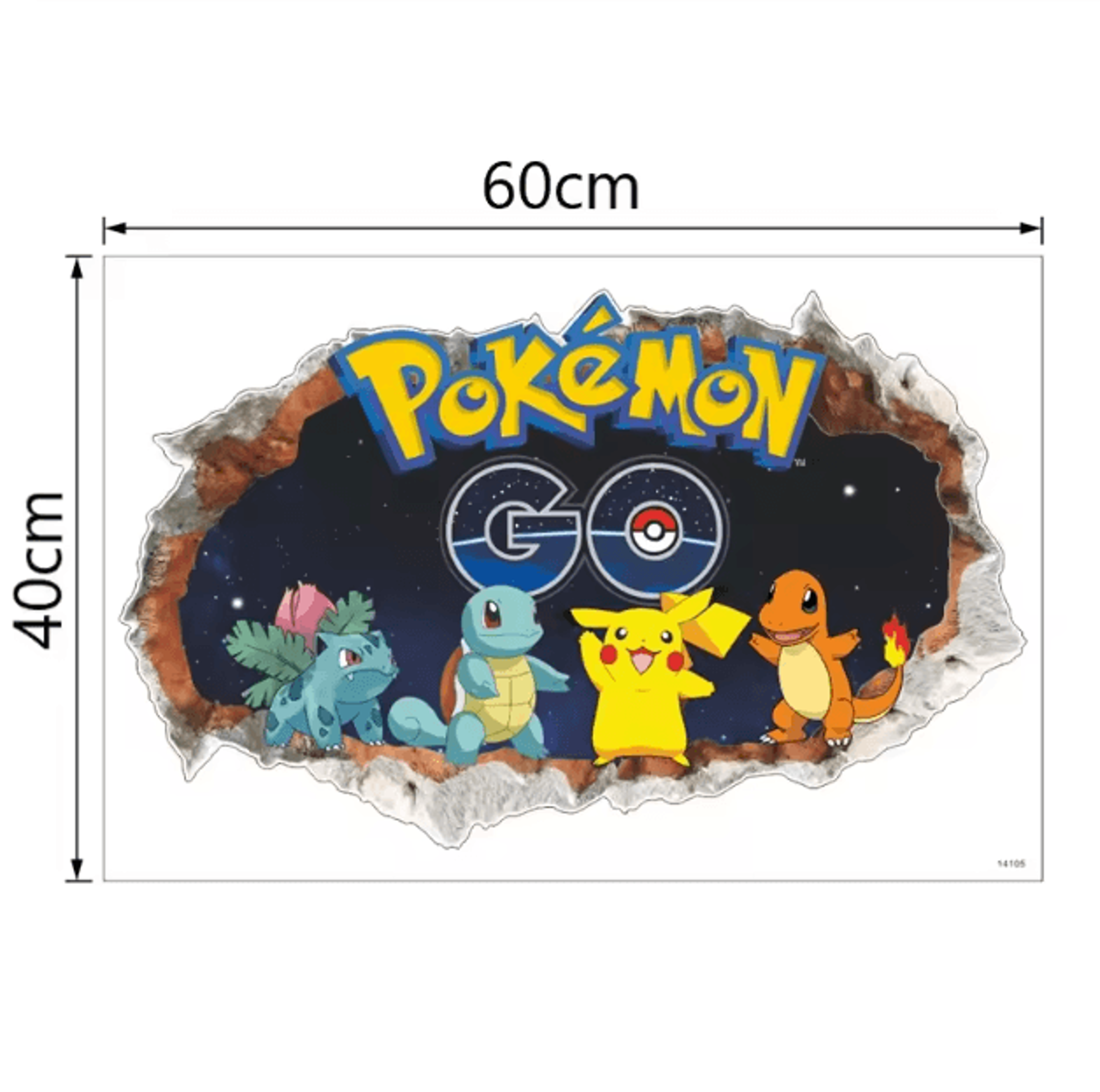 Cartoon Pikachu Wall Stickers  Cute Kids Room Anime Decor Decals 6