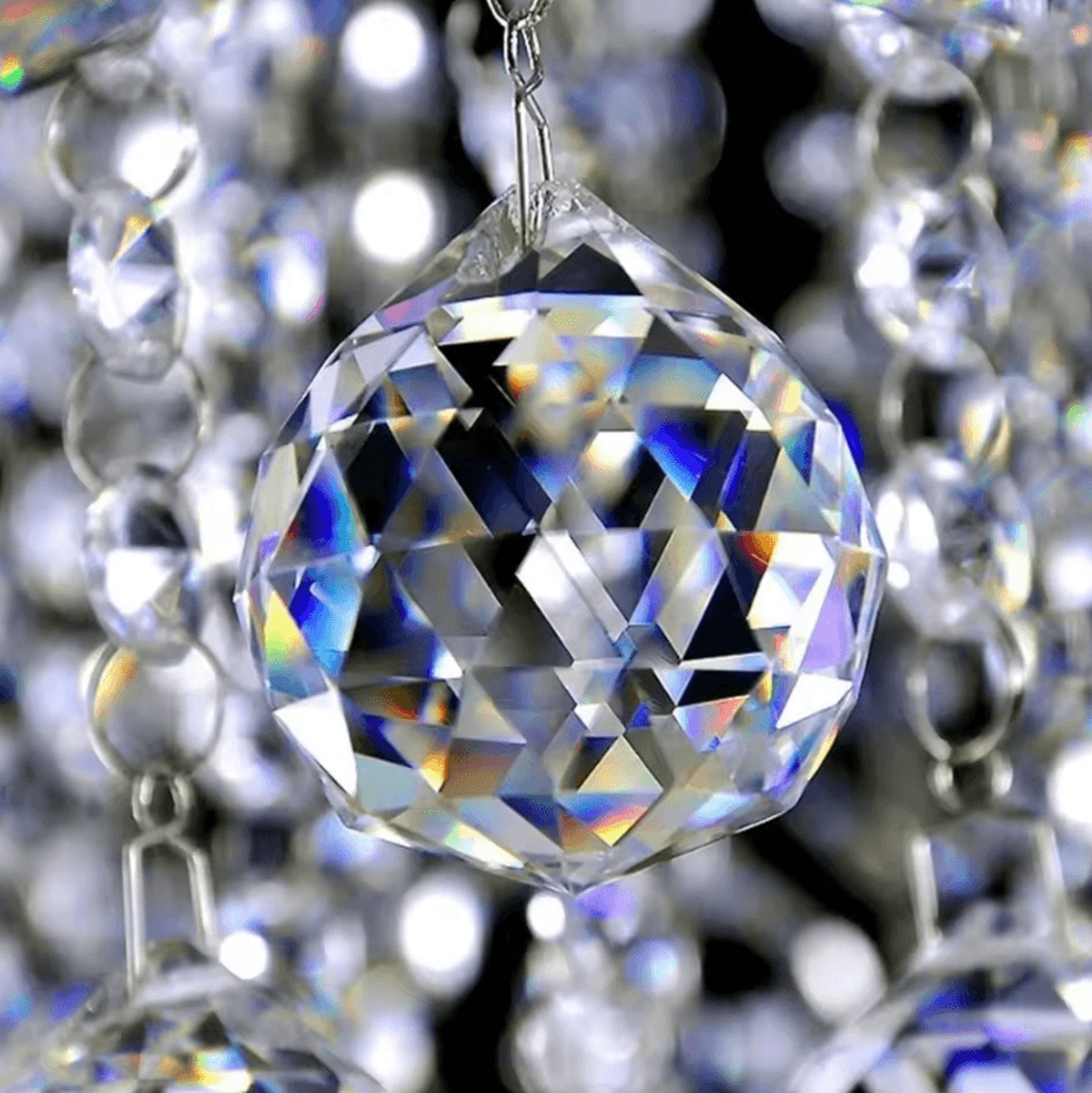 Crystal Prism Ball Suncatcher Pendant  Faceted Glass Chandelier Hanging Decor 1