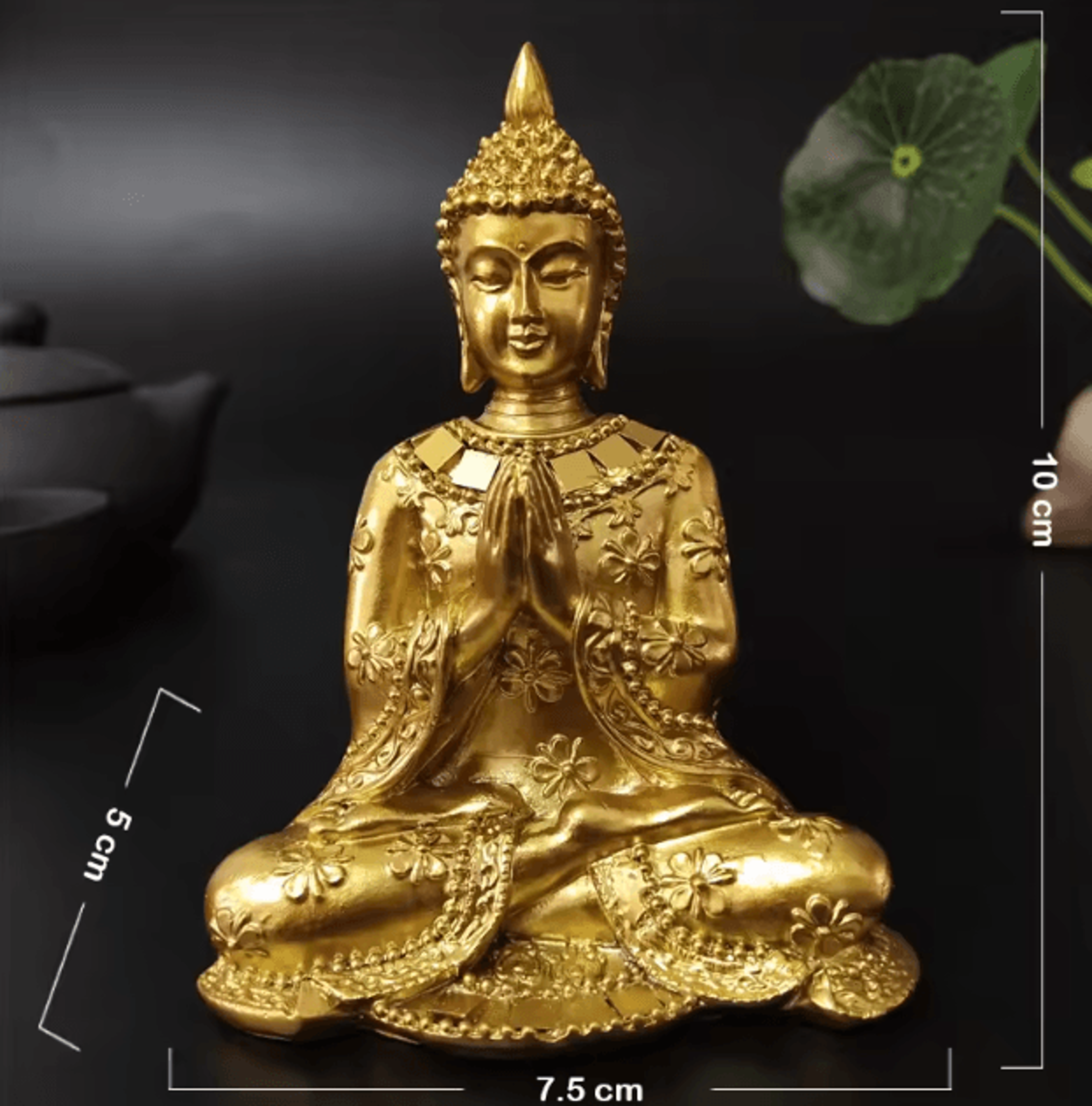 Thai Meditation Buddha Statue  Bronze Resin Feng Shui Buddha Figurine For Home Decor 4