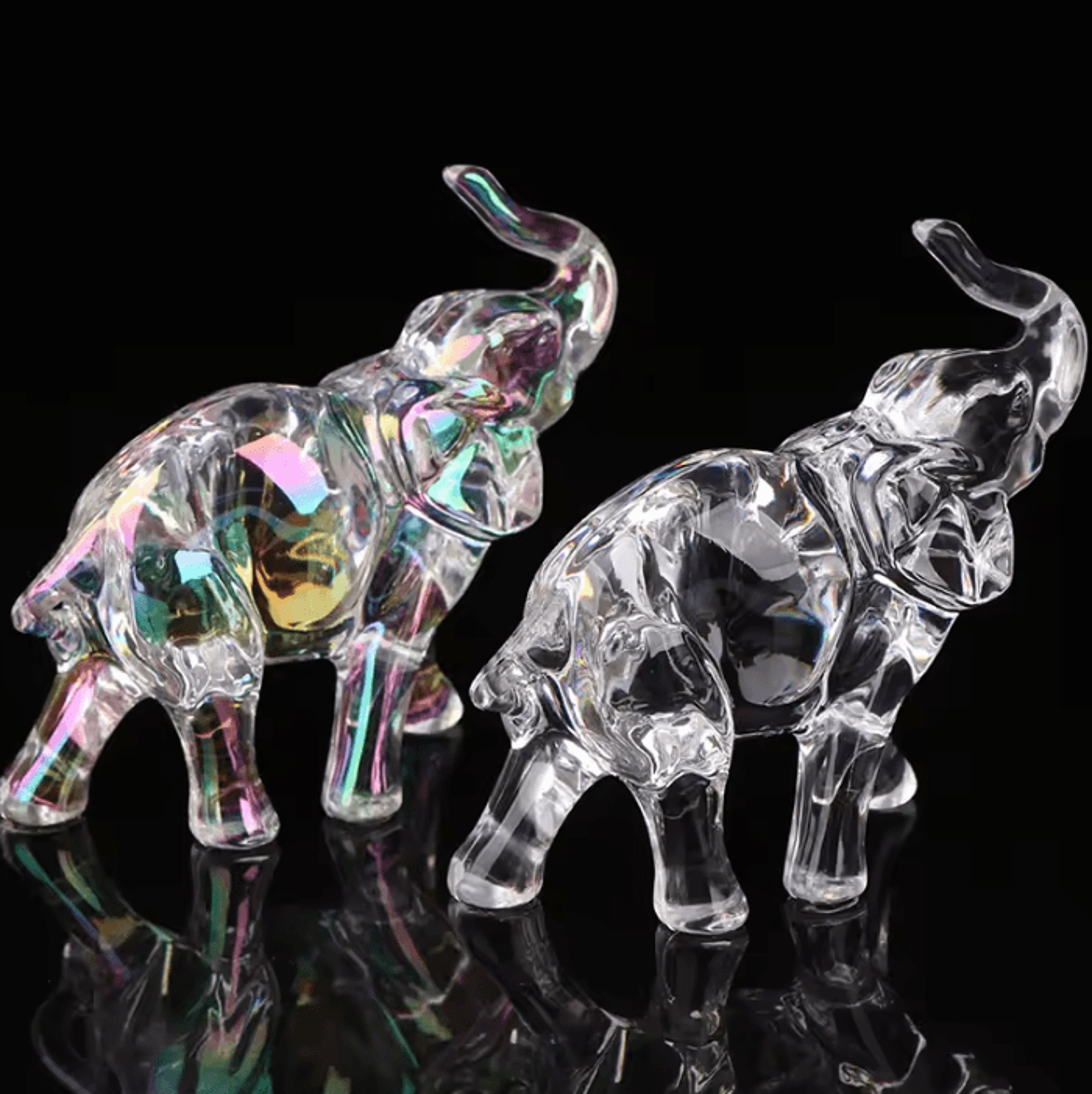 Cute Crystal Elephant Figurine  Mini Glass Elephant Decor Lucky Animal Ornament 1