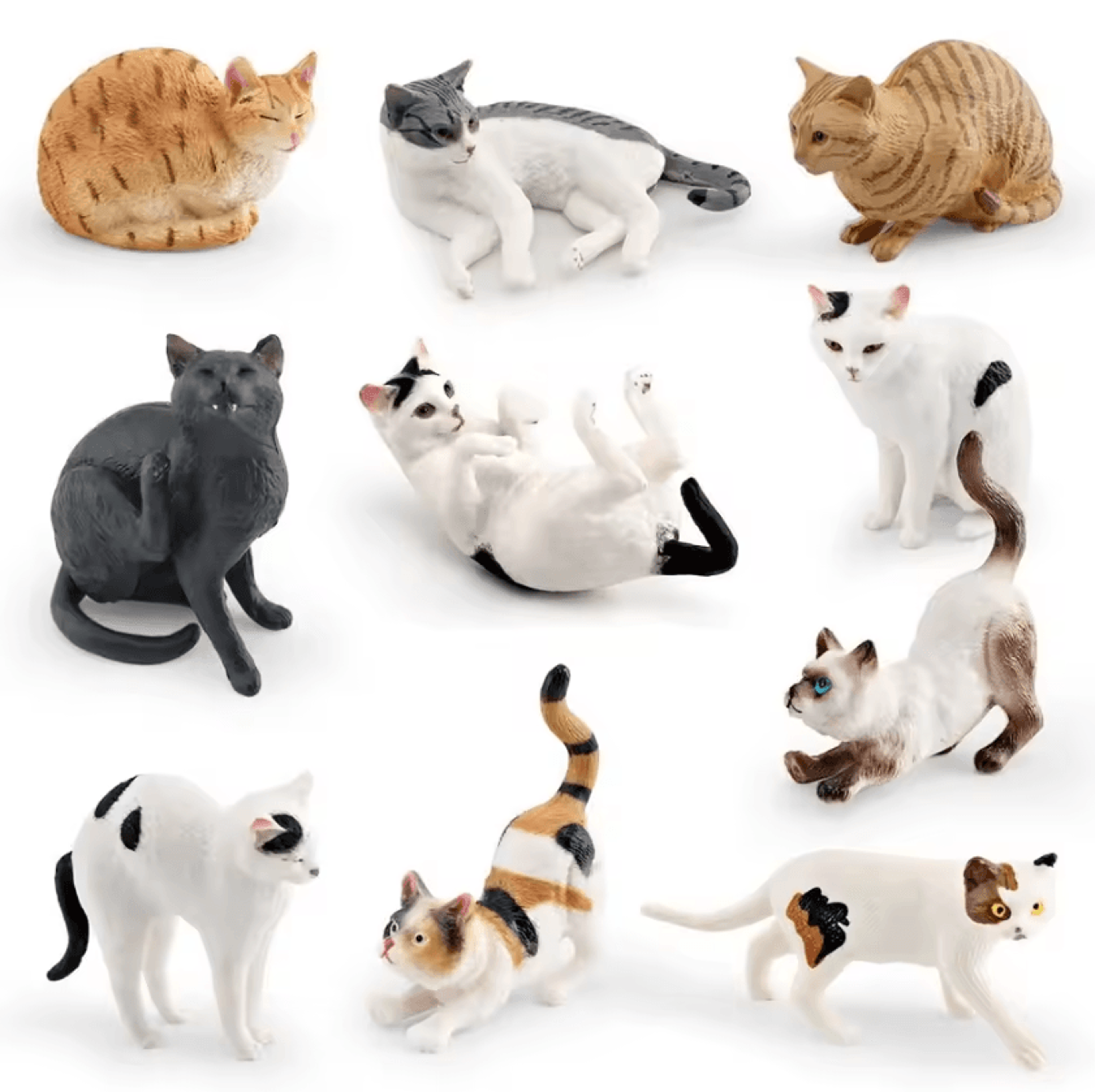 Cute Lying Orange Cat Figurine  Realistic Resin Cat Desk Decor Mini Pet Ornament 0