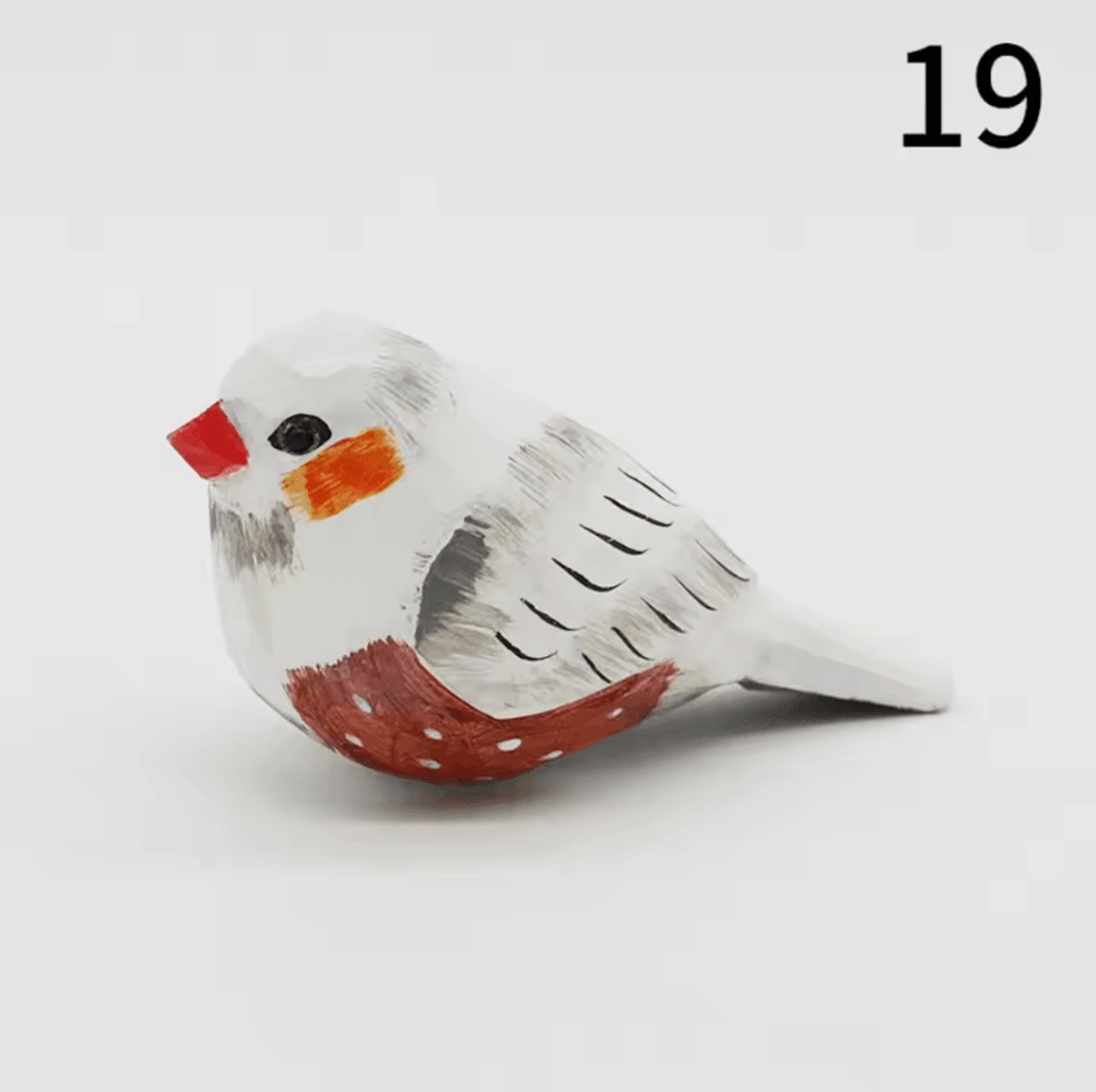 HandCarved Wooden Bird Figurine  Mini Handmade Wood Bird Decor Cute Ornament 19