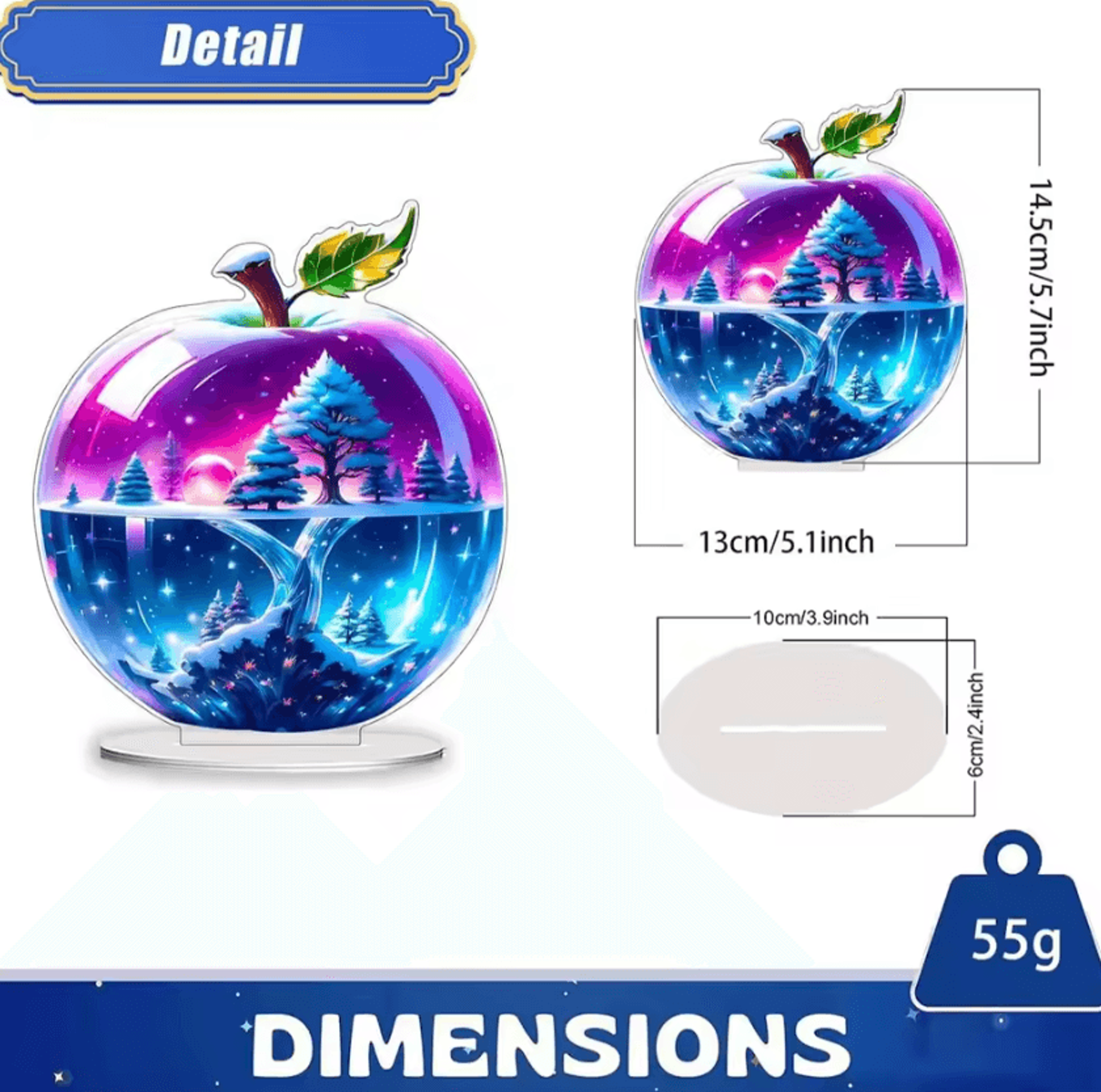 Clear Crystal Apple Figurine Paperweight  Elegant Glass Desk Decor  Collectible Ornament 8