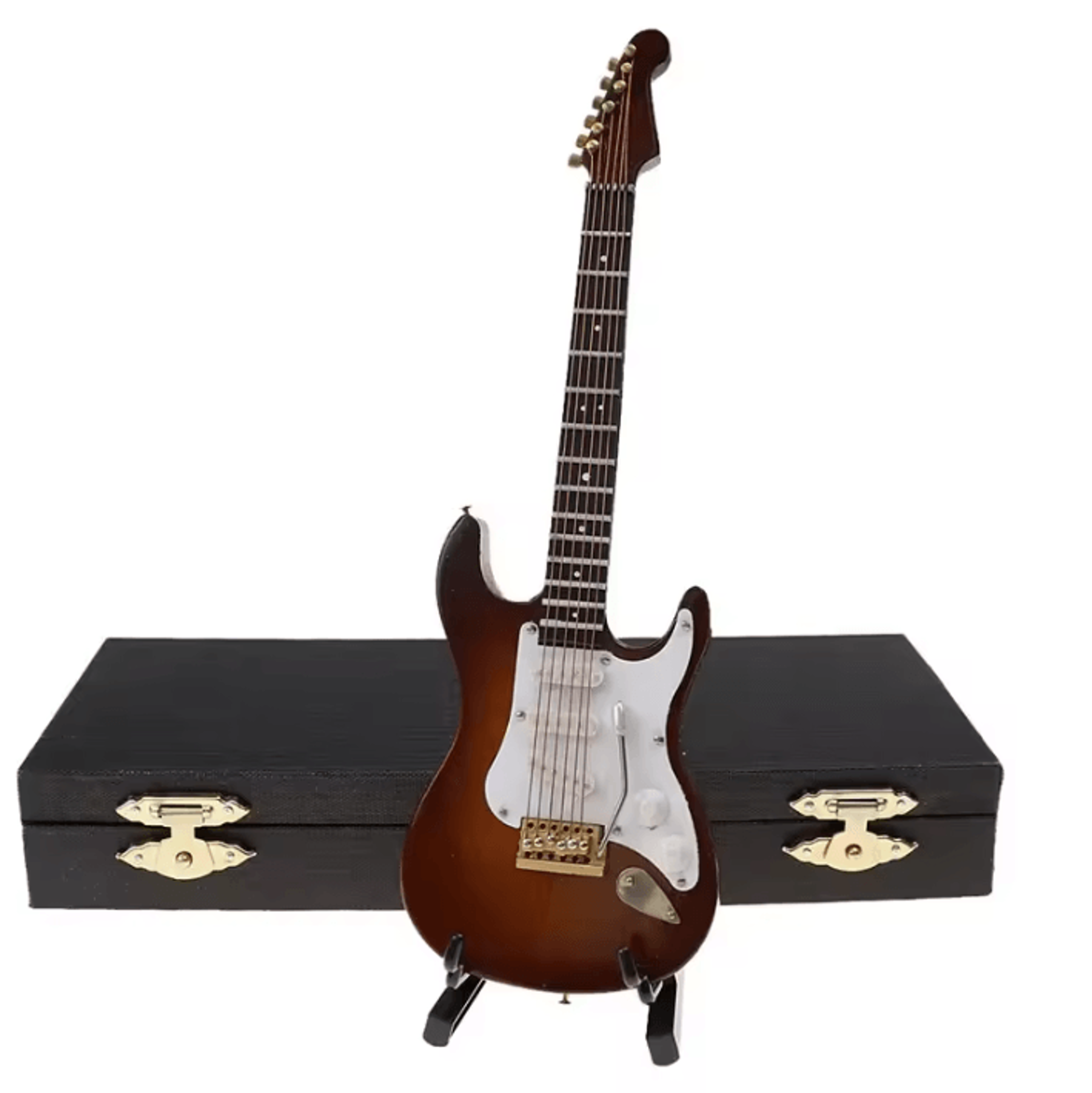 Mini Wooden Guitar Ornament Set  Decorative Musical Instrument Models With Stand 5