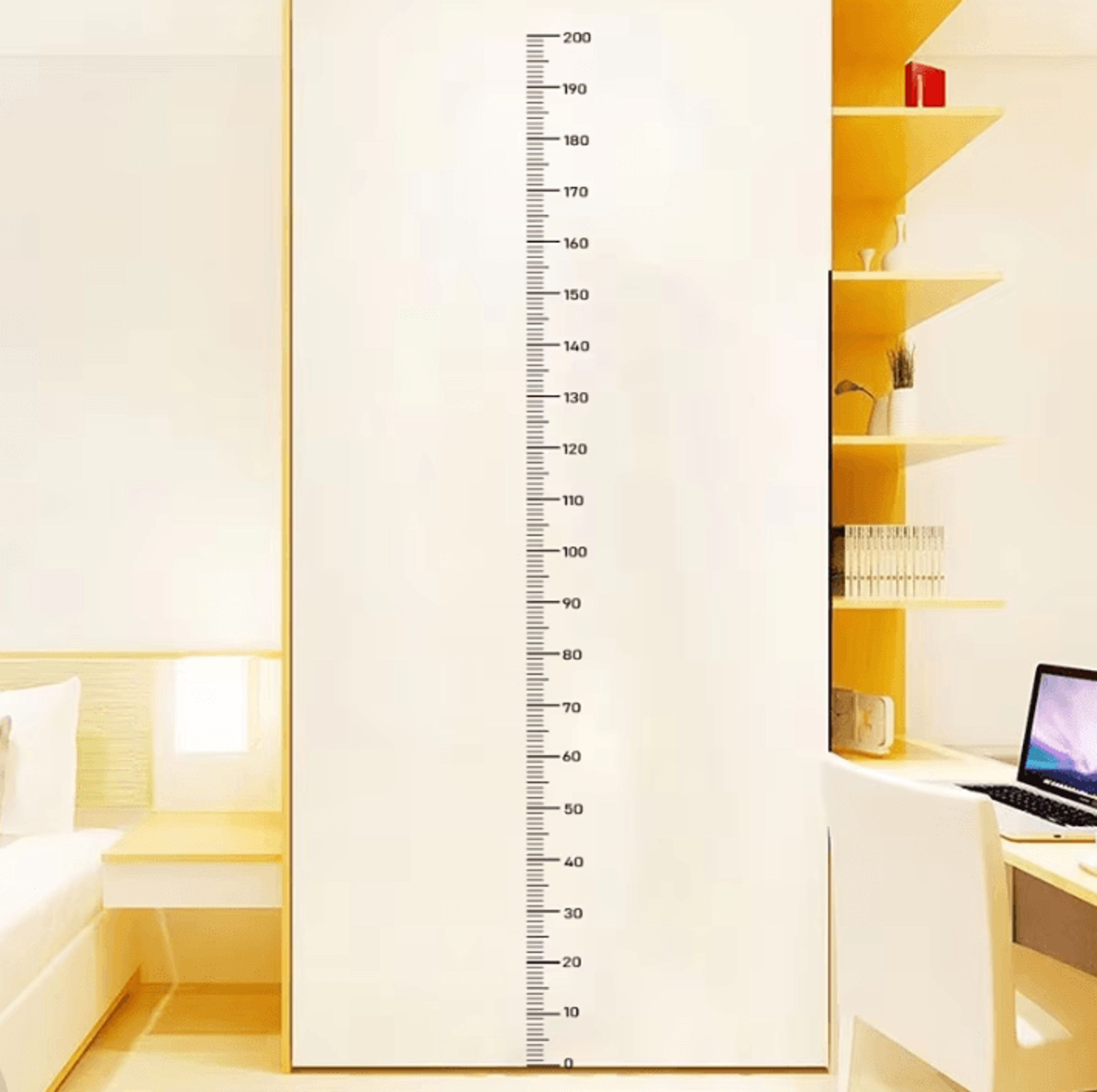 Kids Growth Height Chart Wall Sticker  Waterproof SelfAdhesive Measuring Ruler Decor 1