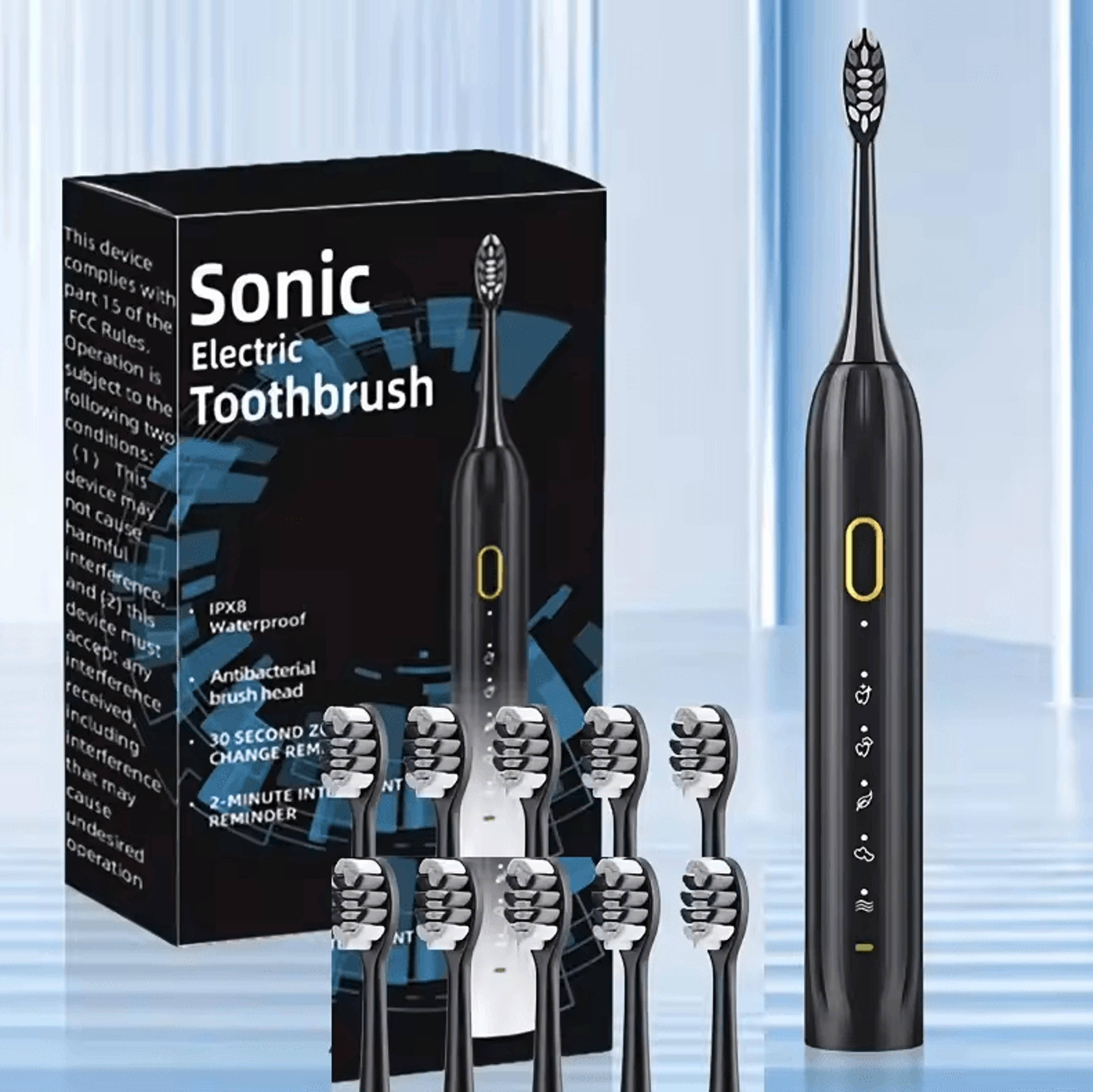Ultra Clean Rotary Electric Toothbrush Set  Waterproof Rechargeable Brush With 10 Replacement Heads 0