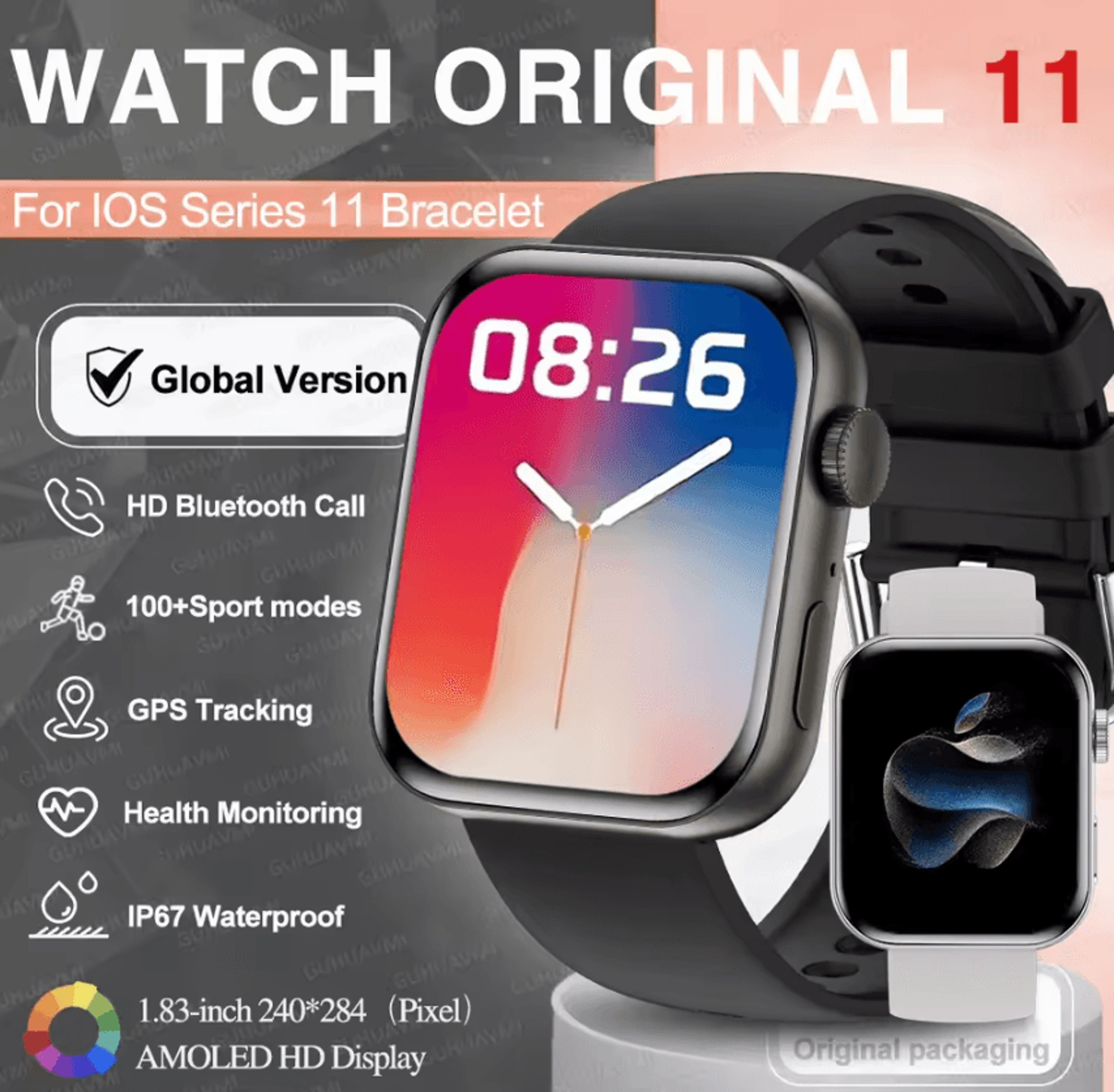 S11 AMOLED GPS Smartwatch With Bluetooth Call Waterproof  Sports Tracking 0