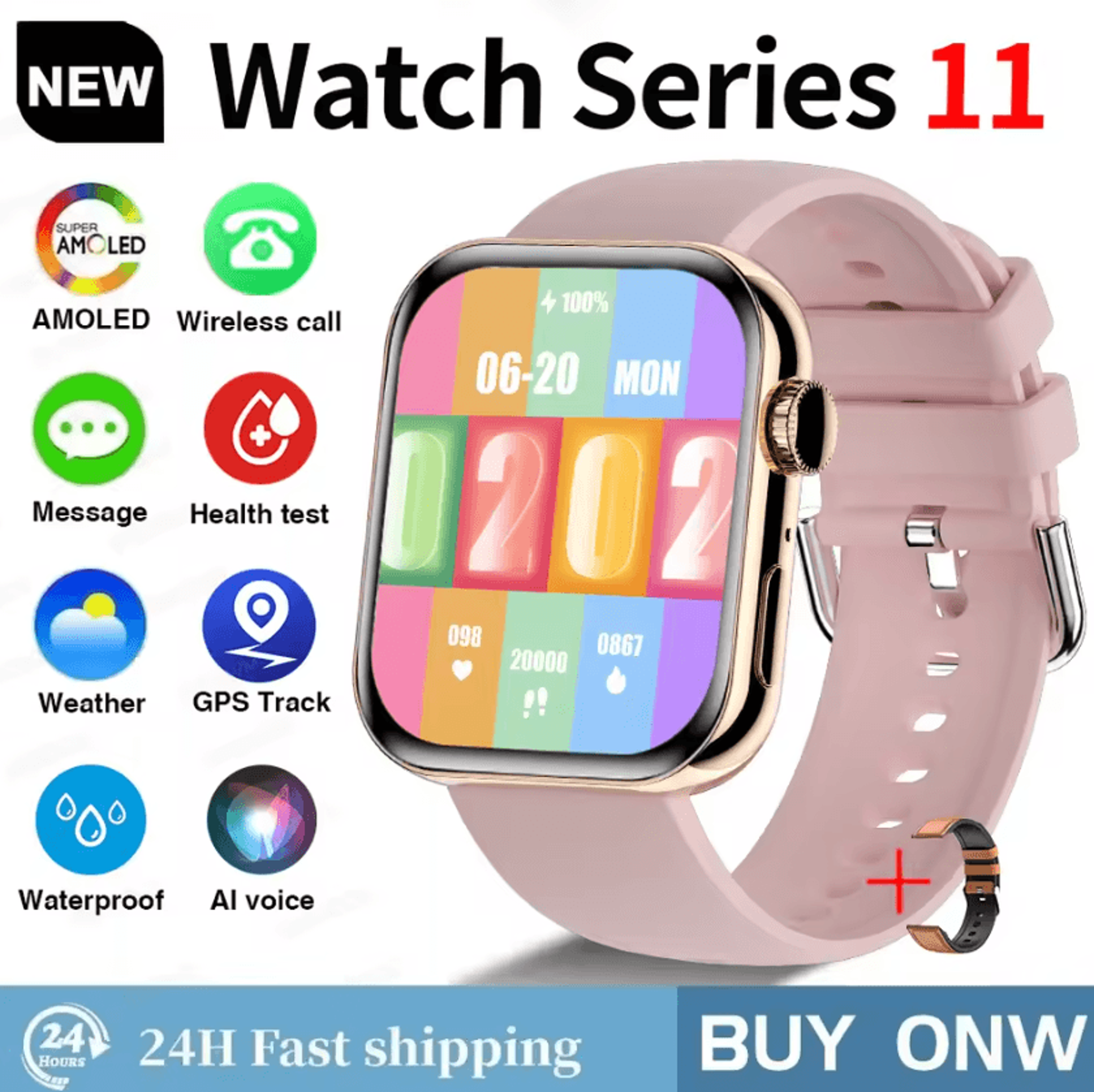 S11 AMOLED GPS Smartwatch With Bluetooth Call Waterproof  Sports Tracking 6