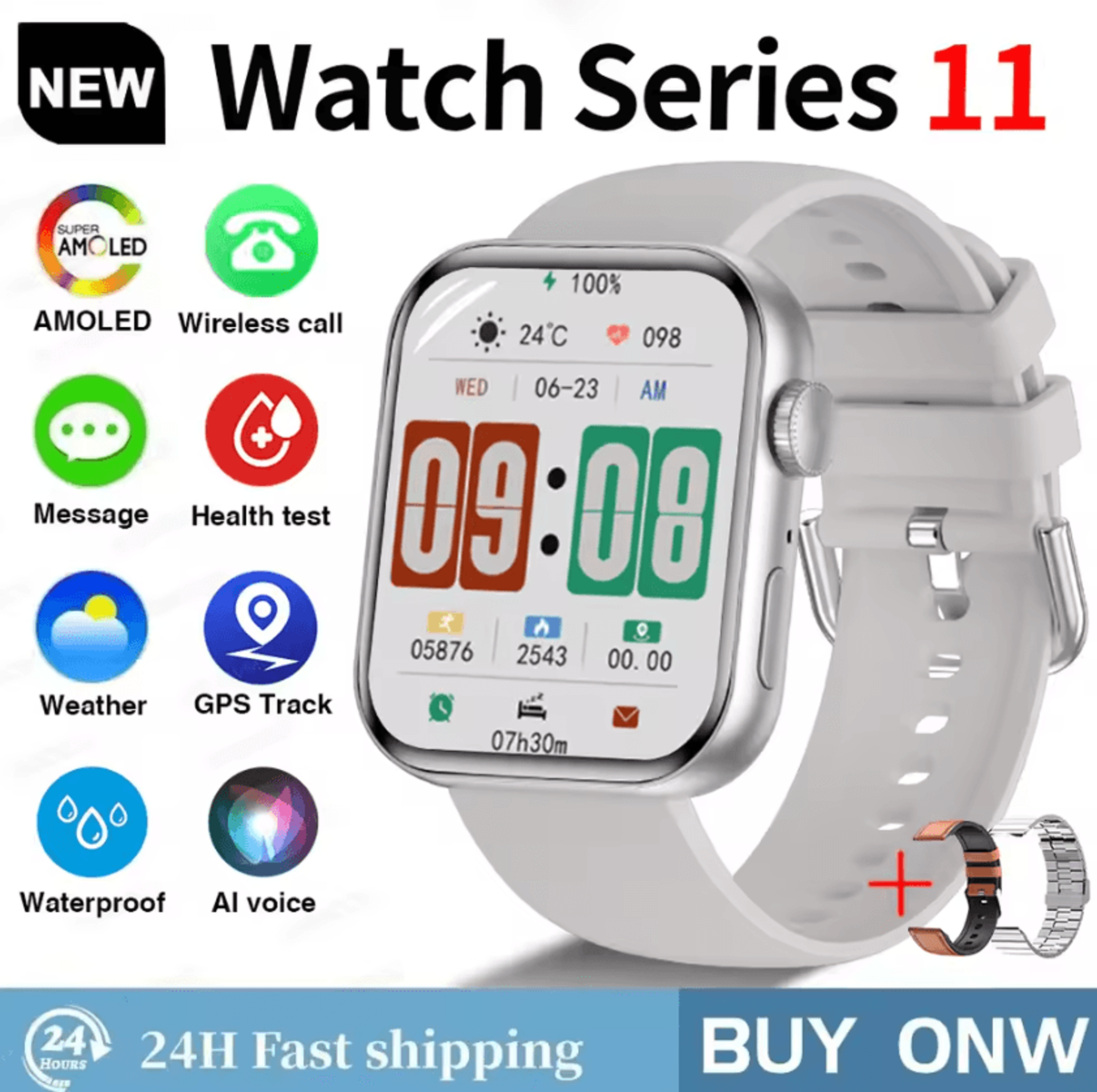 S11 AMOLED GPS Smartwatch With Bluetooth Call Waterproof  Sports Tracking 14
