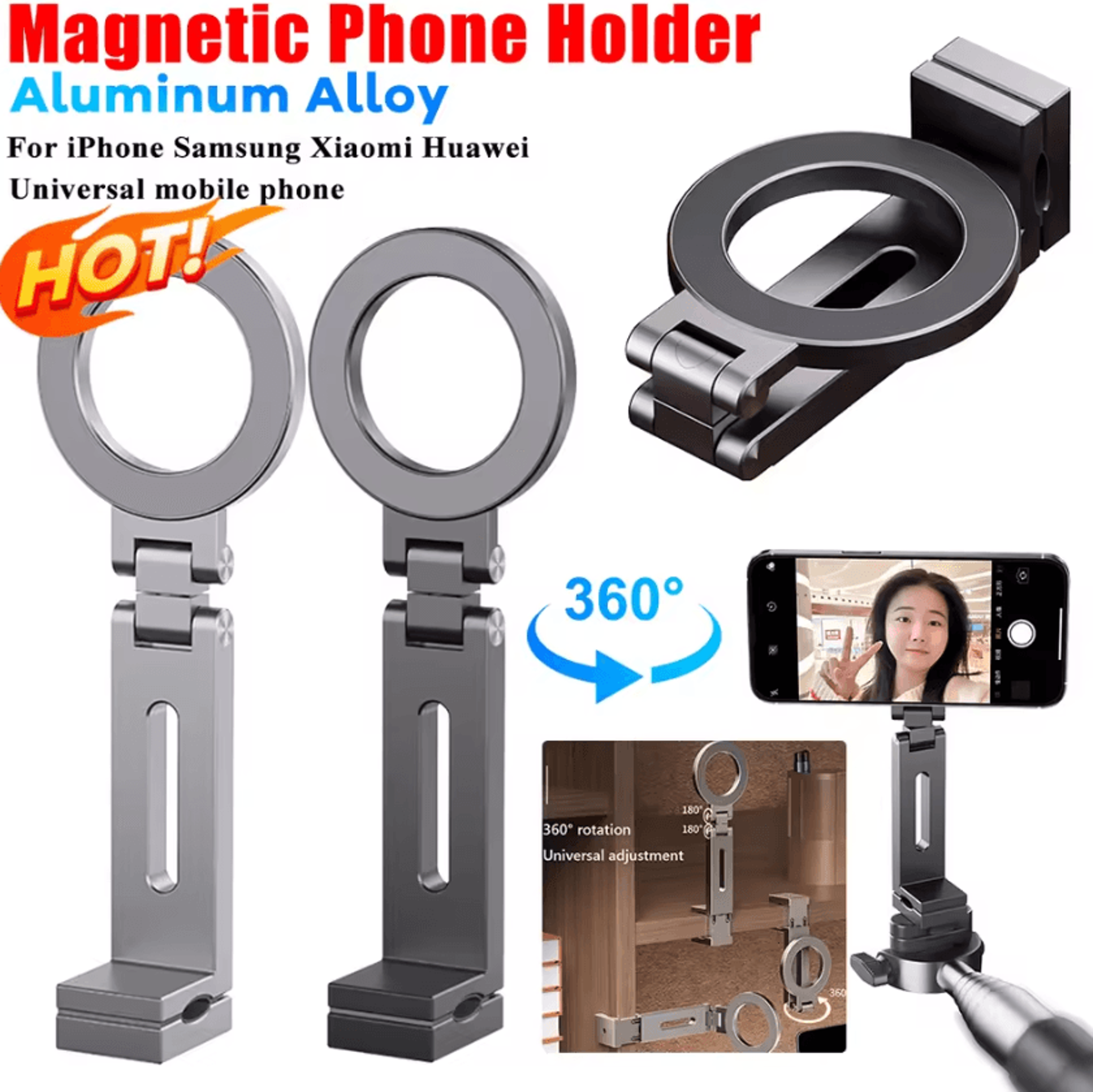 360 Magnetic Airplane Phone Holder  Flexible Travel Phone Mount For HandsFree Viewing 0