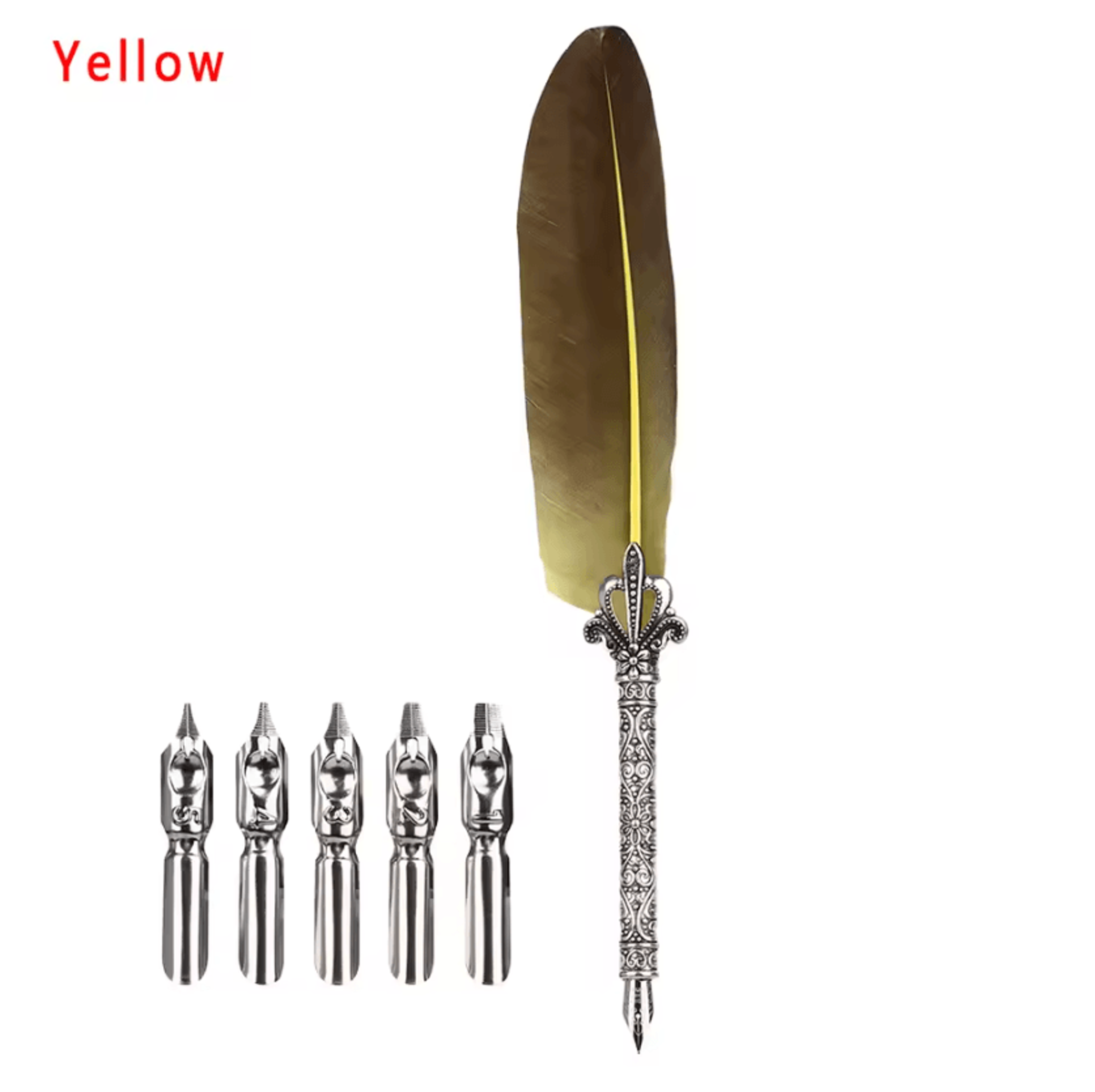 Luxury Vintage Feather Quill Pen Set With Gift Box  Calligraphy Signature Writing Kit 10