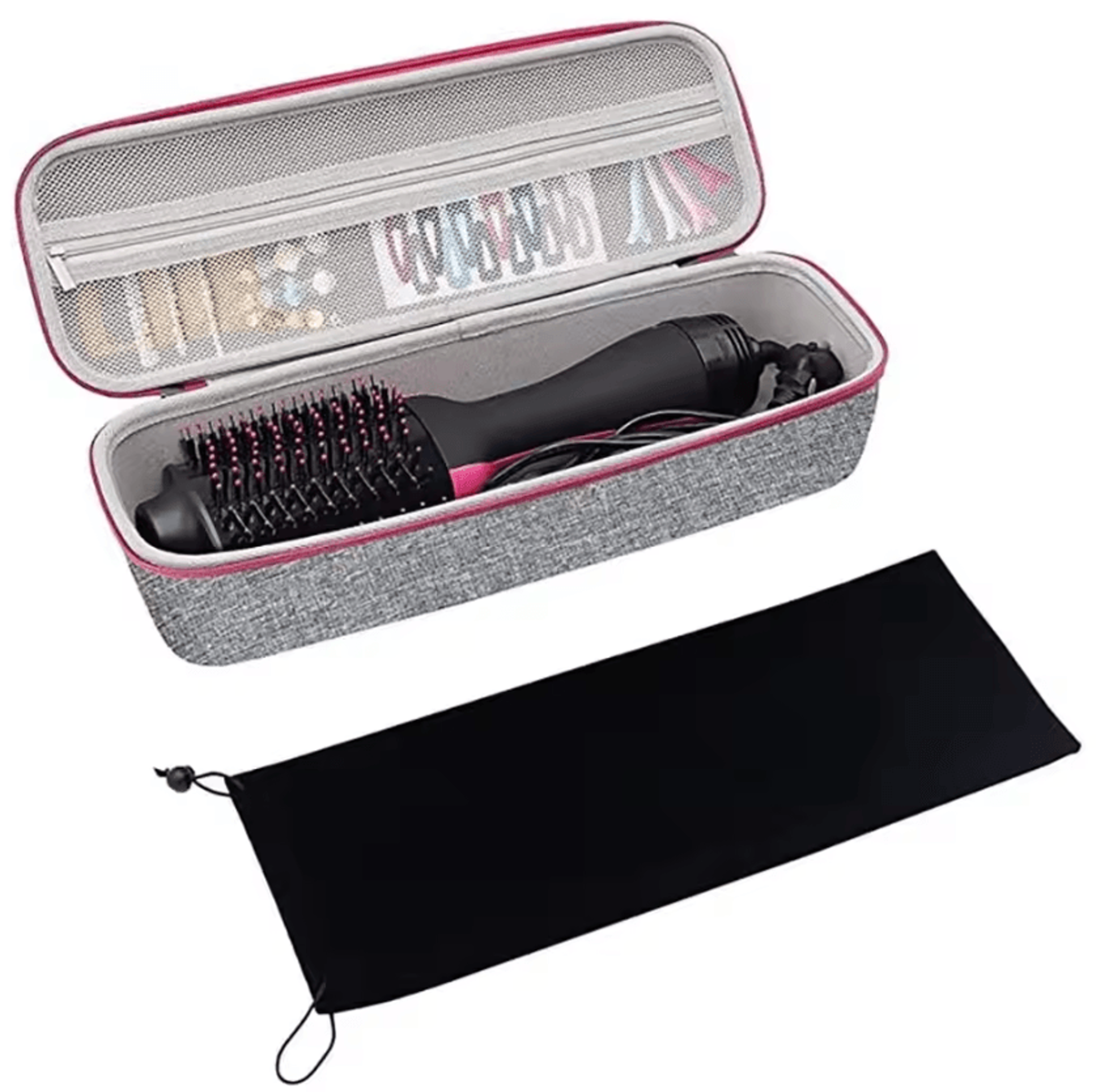 Lightweight Hard Shell Travel Case For Hair Dryer Brush  Universal Hot Air Brush Organizer 0