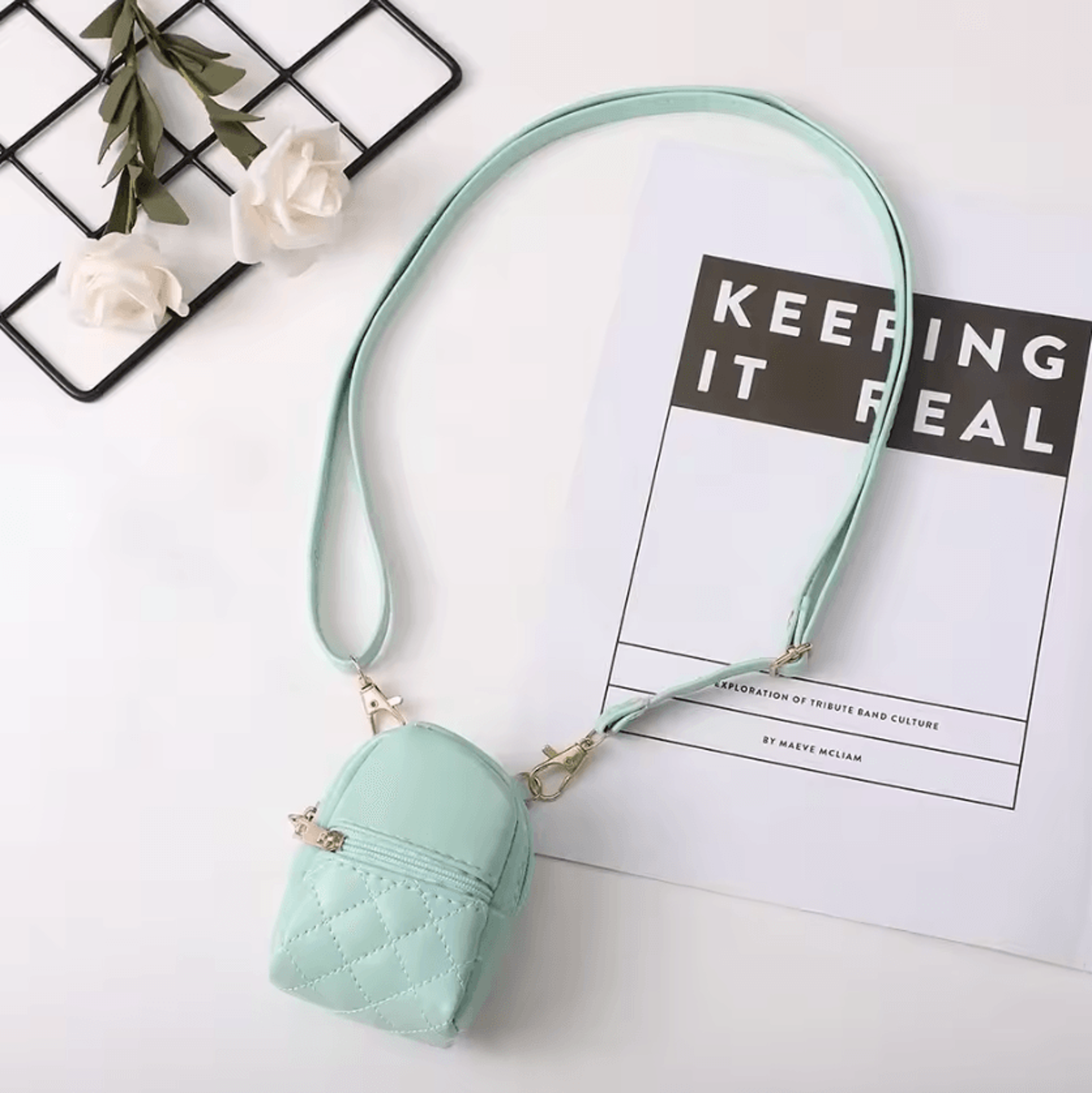 Mini PU Leather Crossbody Coin Purse  Lightweight Makeup  Everyday Essentials Bag 5