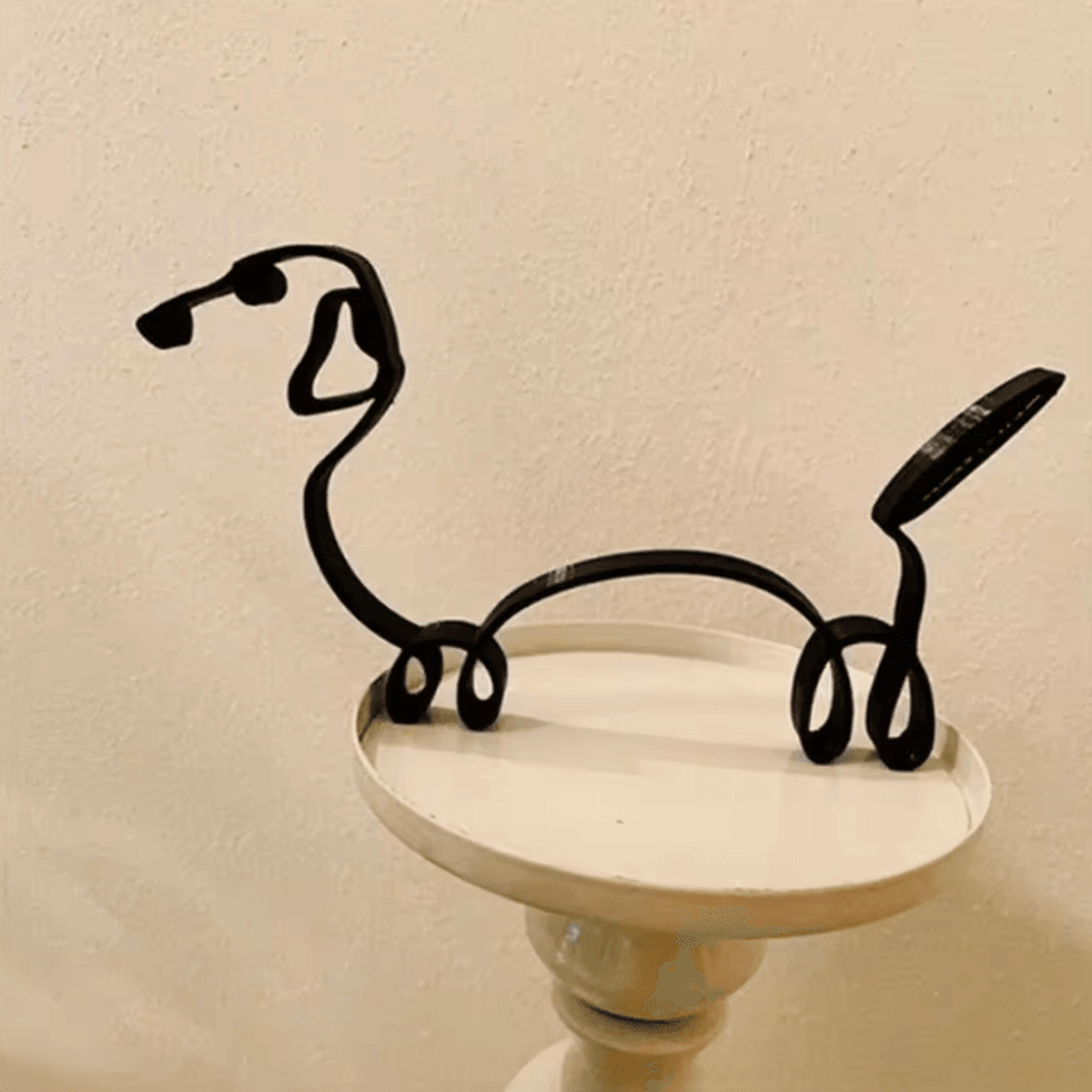 ArtPaw Wrought Iron Dog Figurine  Modern Abstract Metal Dog Sculpture Decor 3