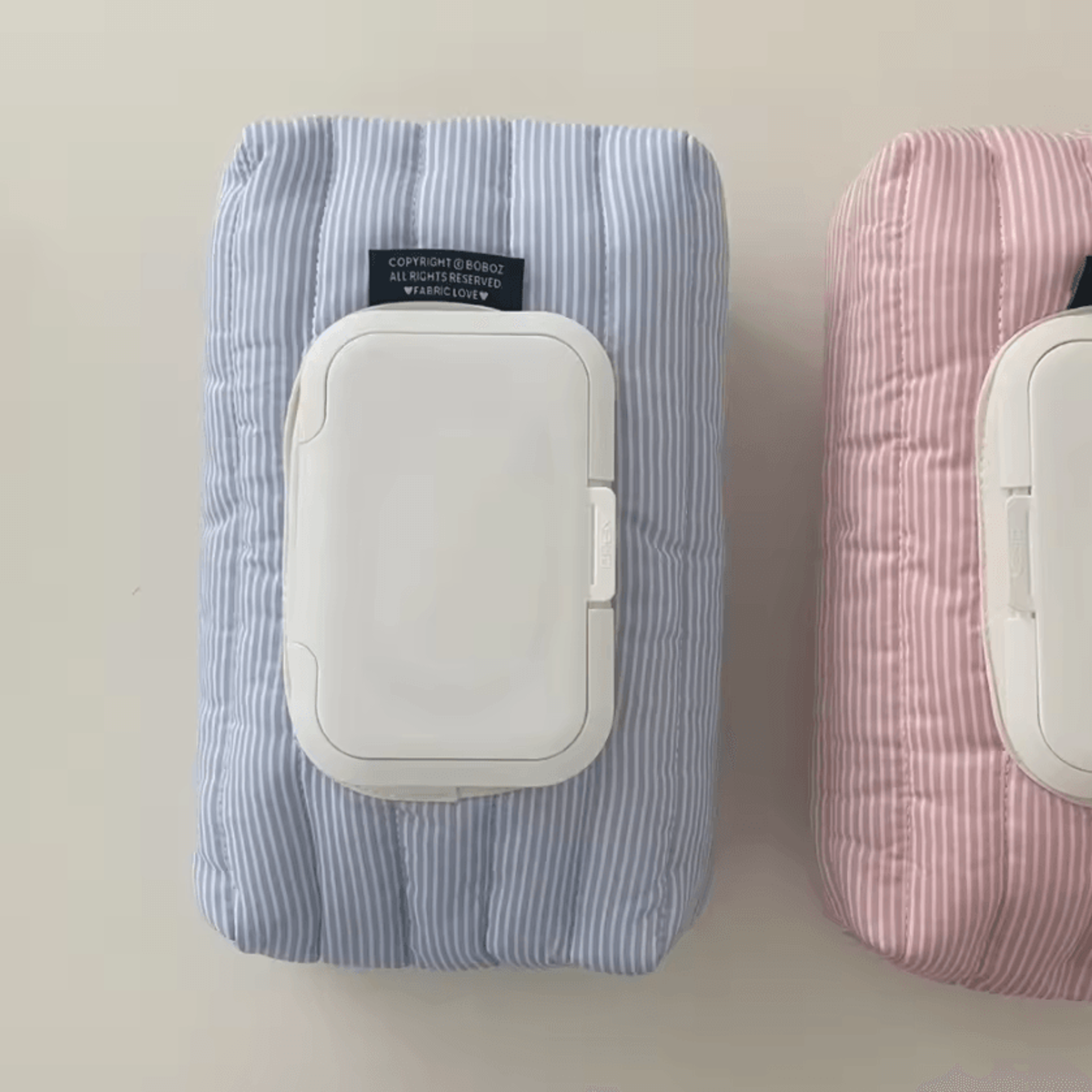 Striped Quilted Wet Wipe Pouch  Portable PullOut Tissue Organizer 1