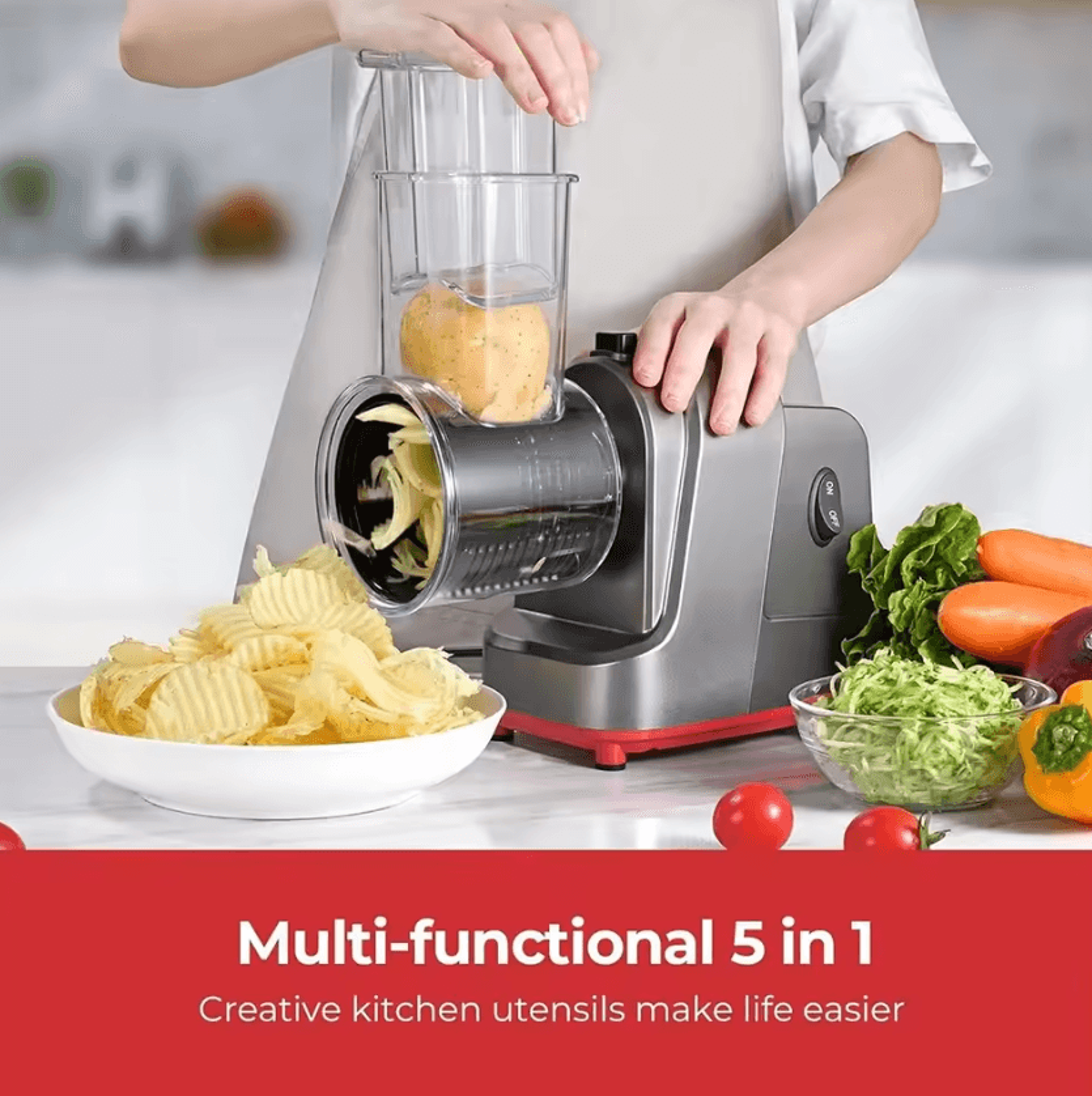 5in1 Electric Vegetable Slicer  Cheese Grater Salad Shooter 2