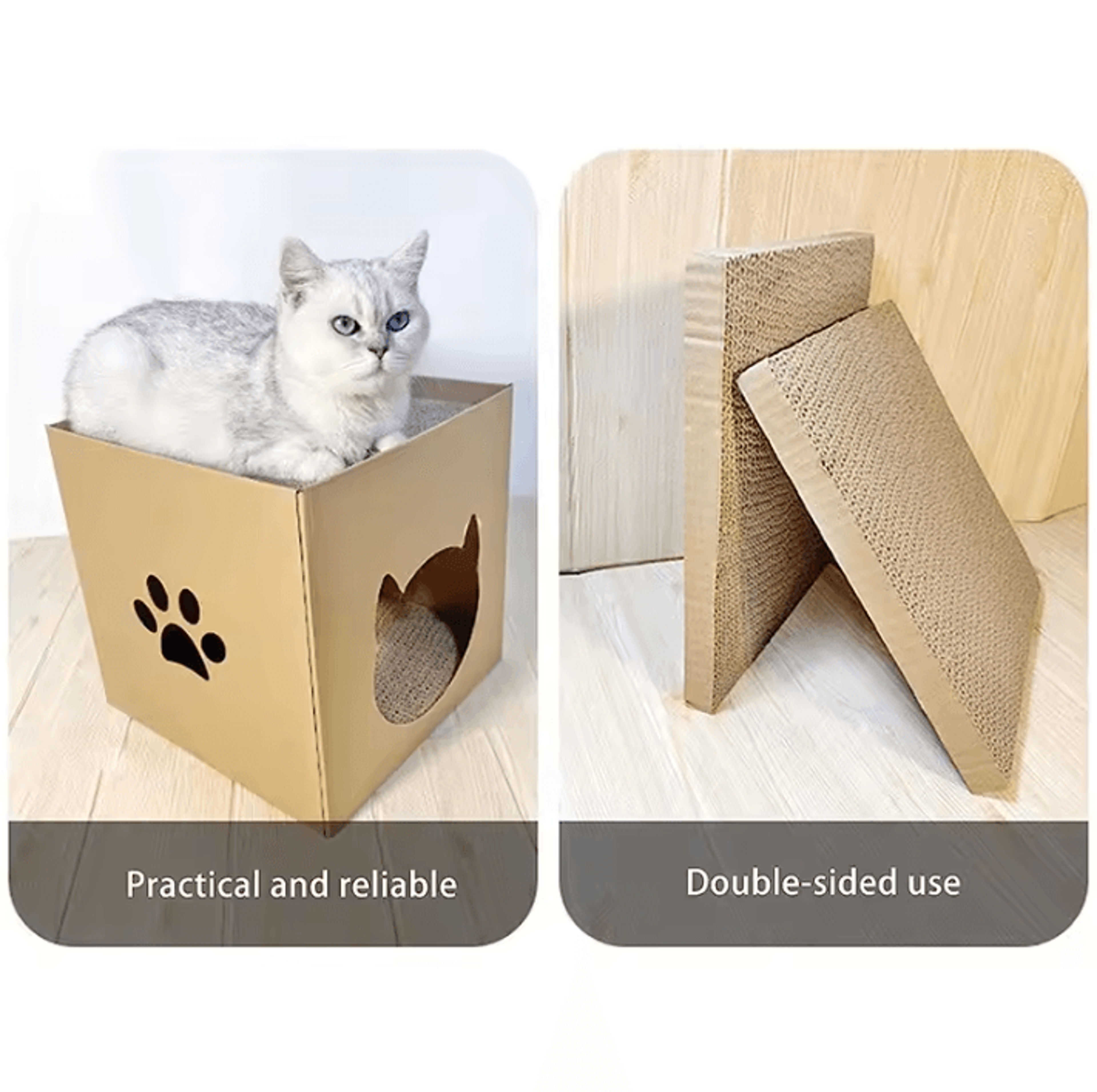 CozyScratch Foldable Cat House  Scratching Hideout 3