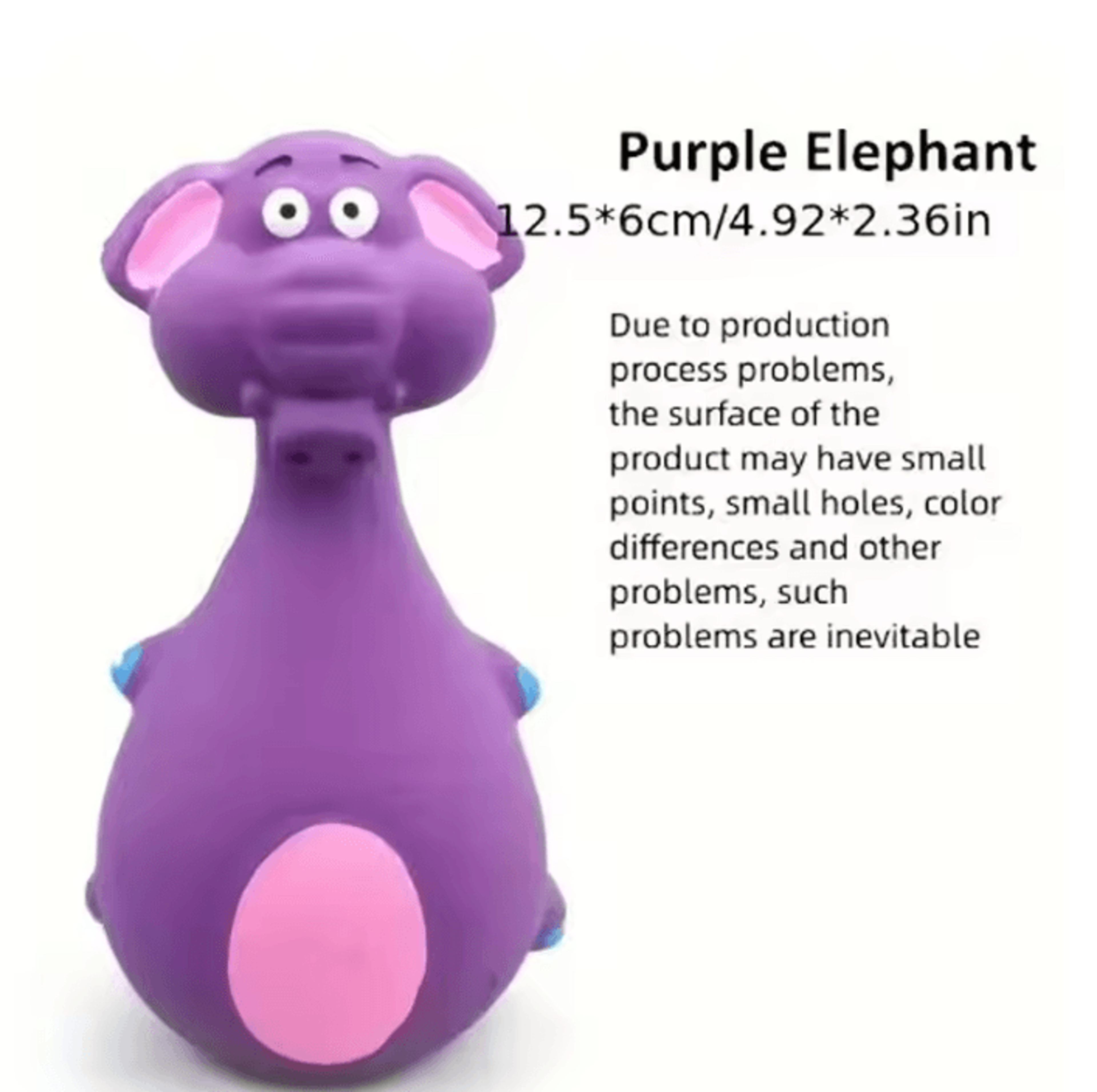 SqueakySafari Latex Dog Chew Toy  Elephant  Cow Edition 3