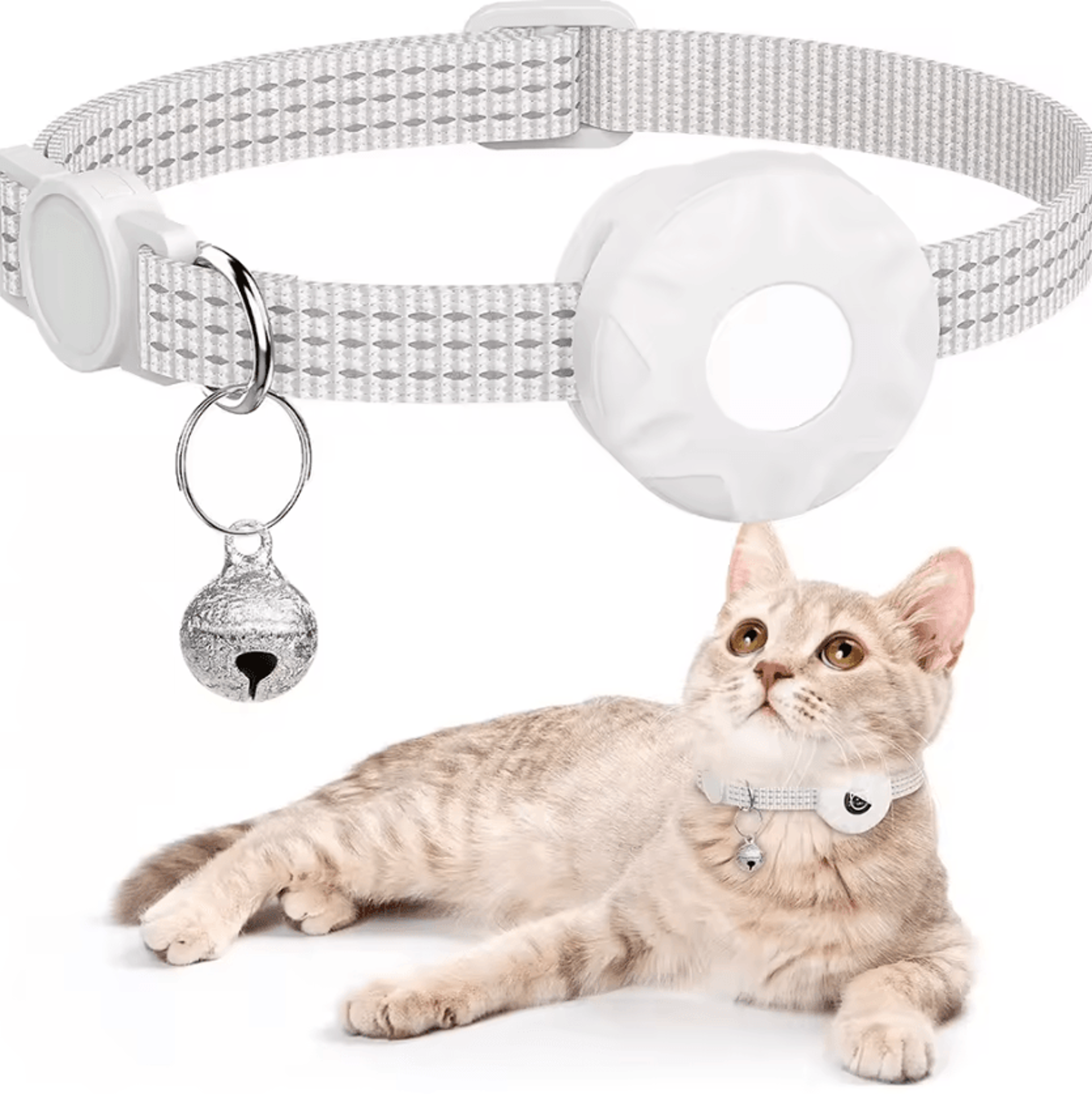 TrackBell AirTag Cat Collar  Reflective Safety Collar With Bell 5