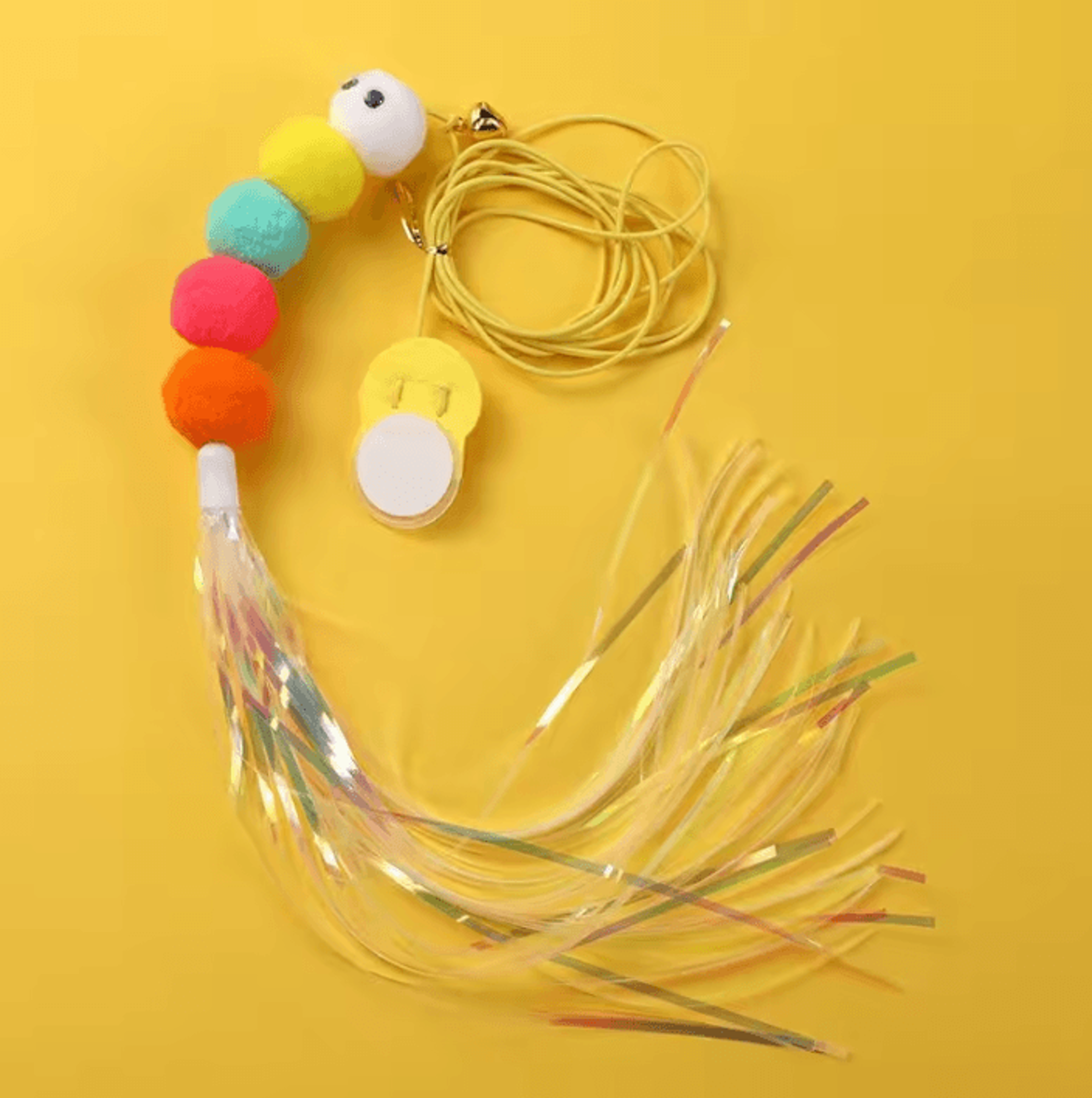 Feather Bell Elastic Cat Teaser Toy  Interactive Hanging Wand Toy For Cats  Kittens 3