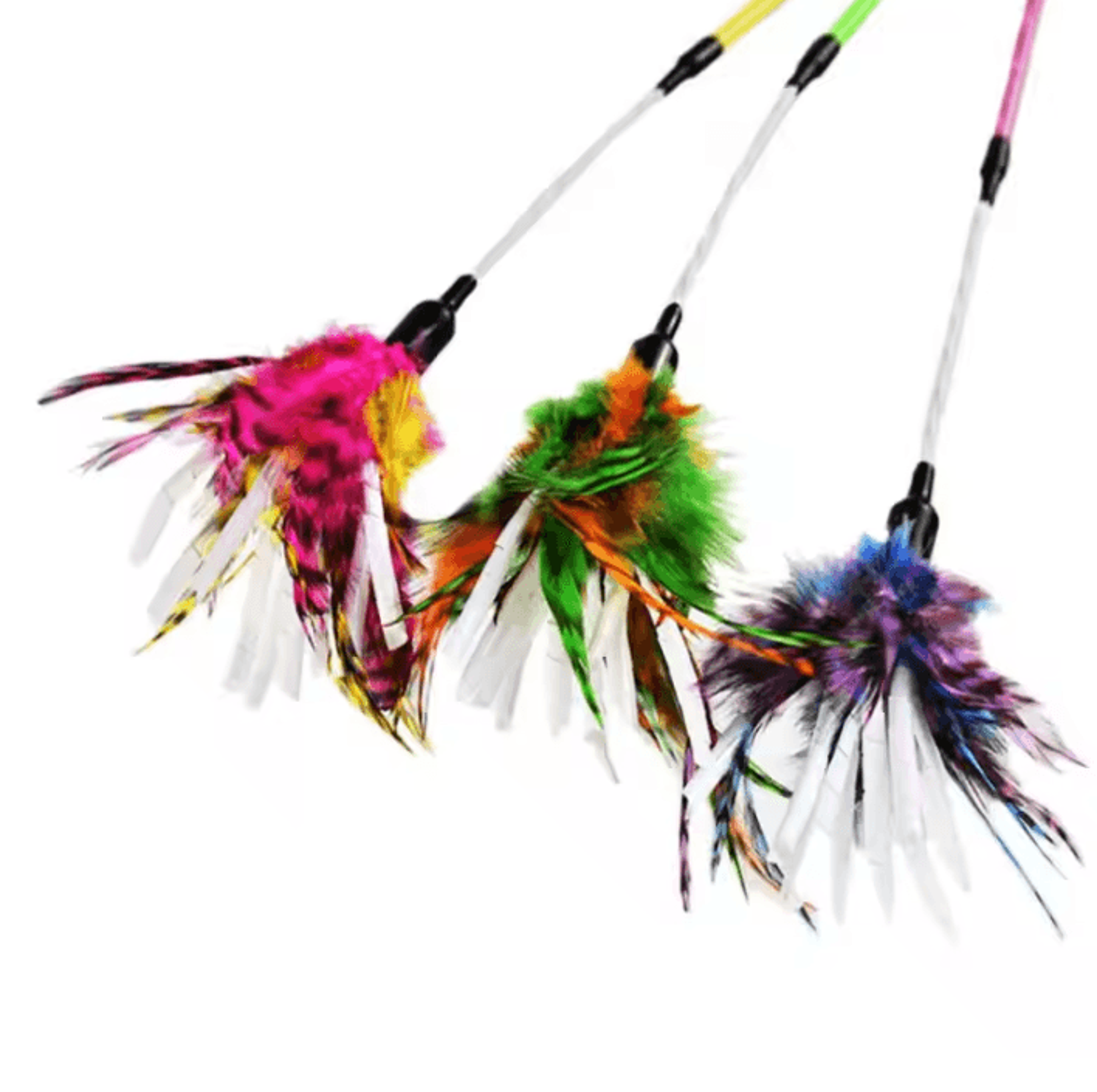 Spiral Feather Cat Wand Toy  Interactive Teaser Toy For Active Cats  Kittens 1