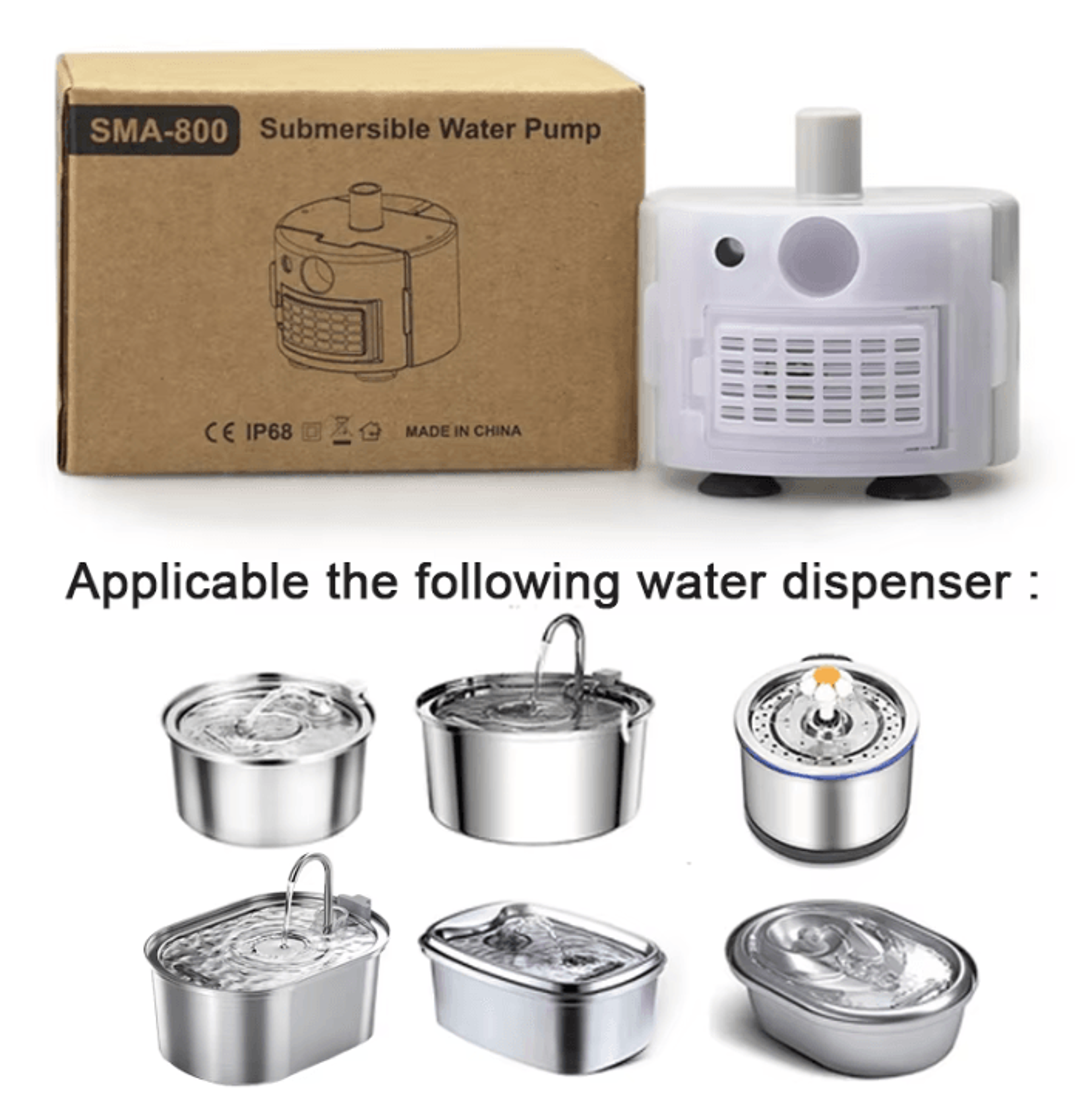 USB Submersible Water Pump For Pet Fountains  Quiet Replacement Motor With Cleaning Kit 3