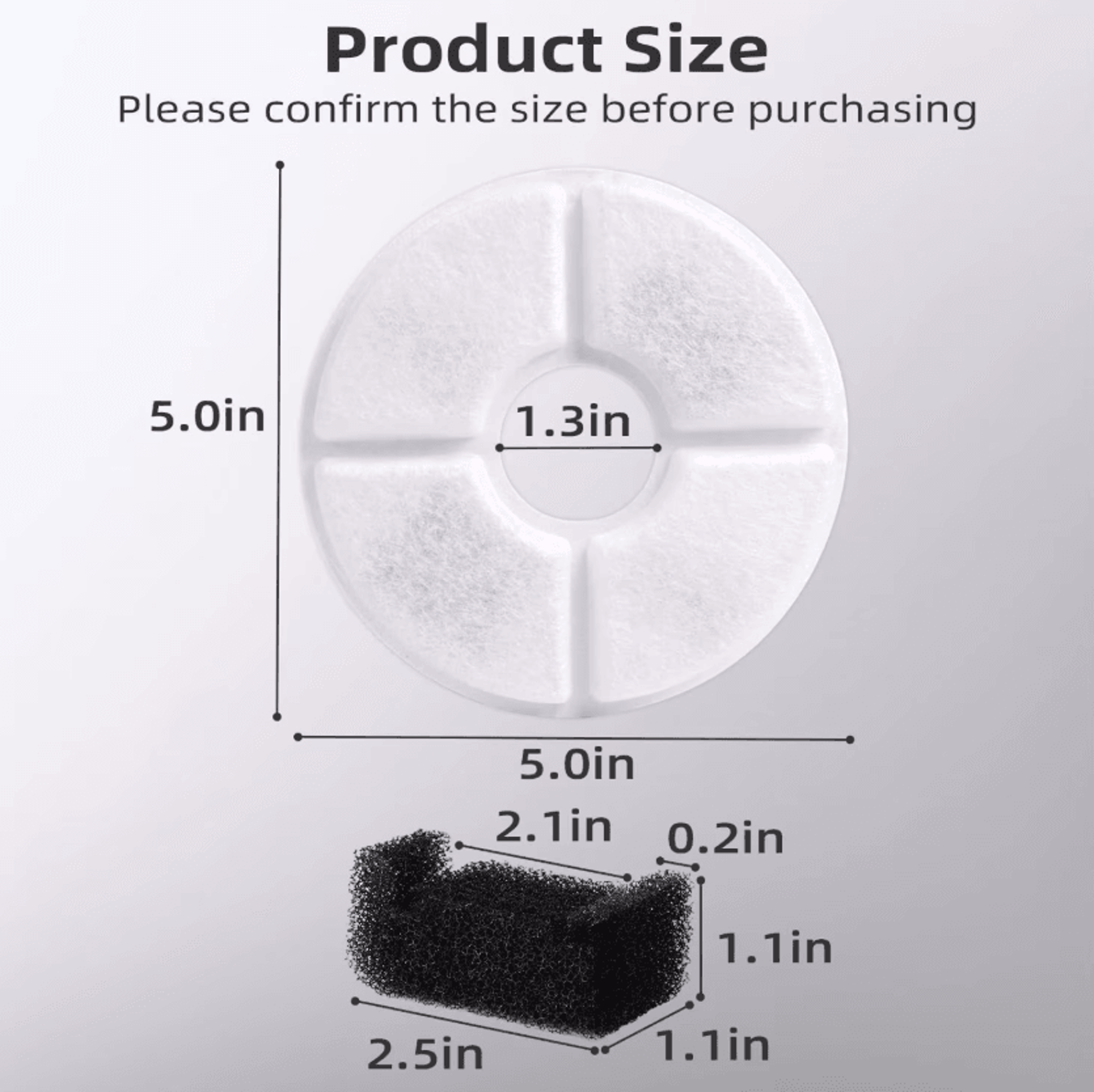 PureFlow Activated Carbon Water Fountain Filter Replacement Set 2