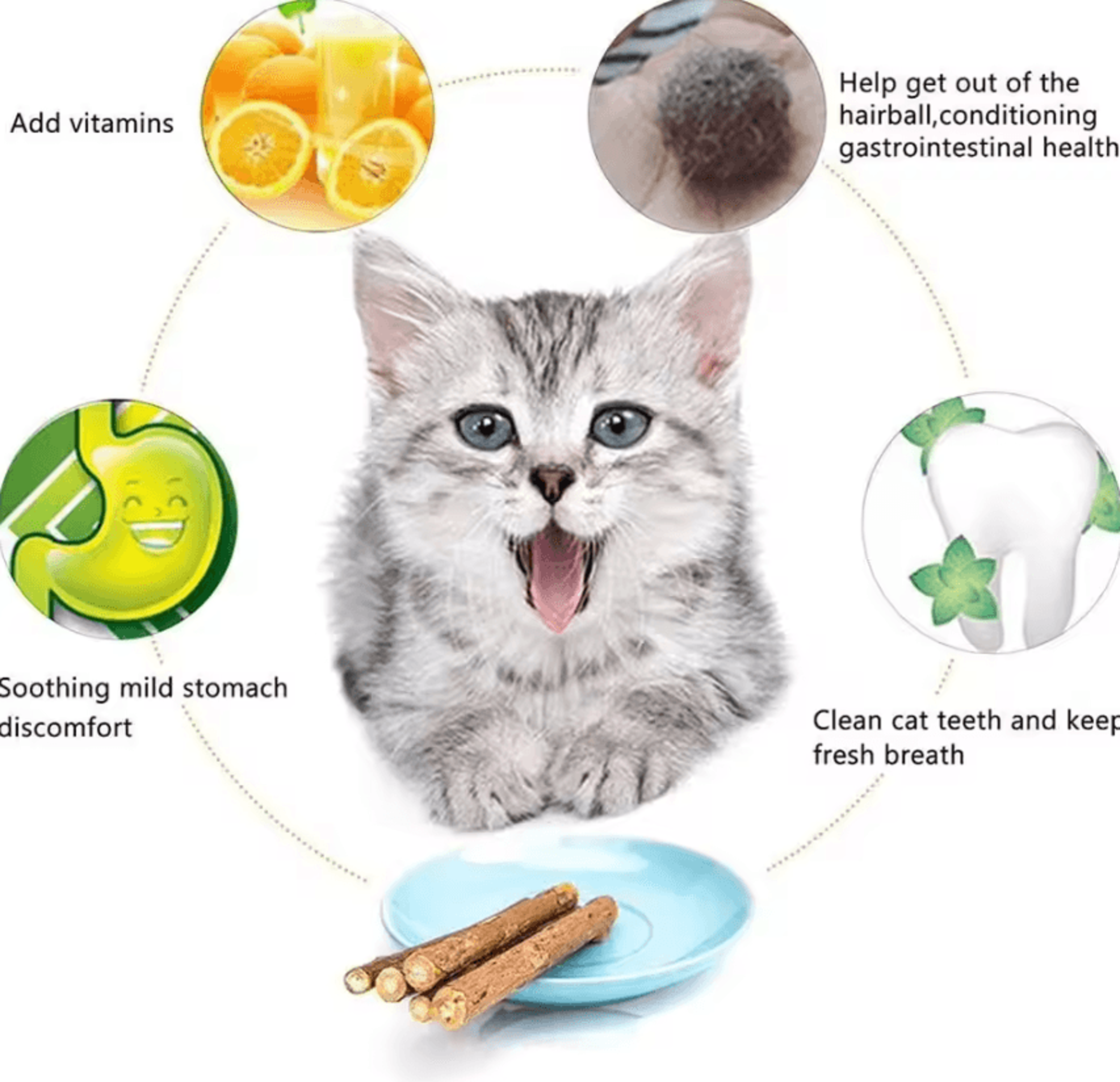 Natural Silvervine Dental Chew Sticks For Cats 3