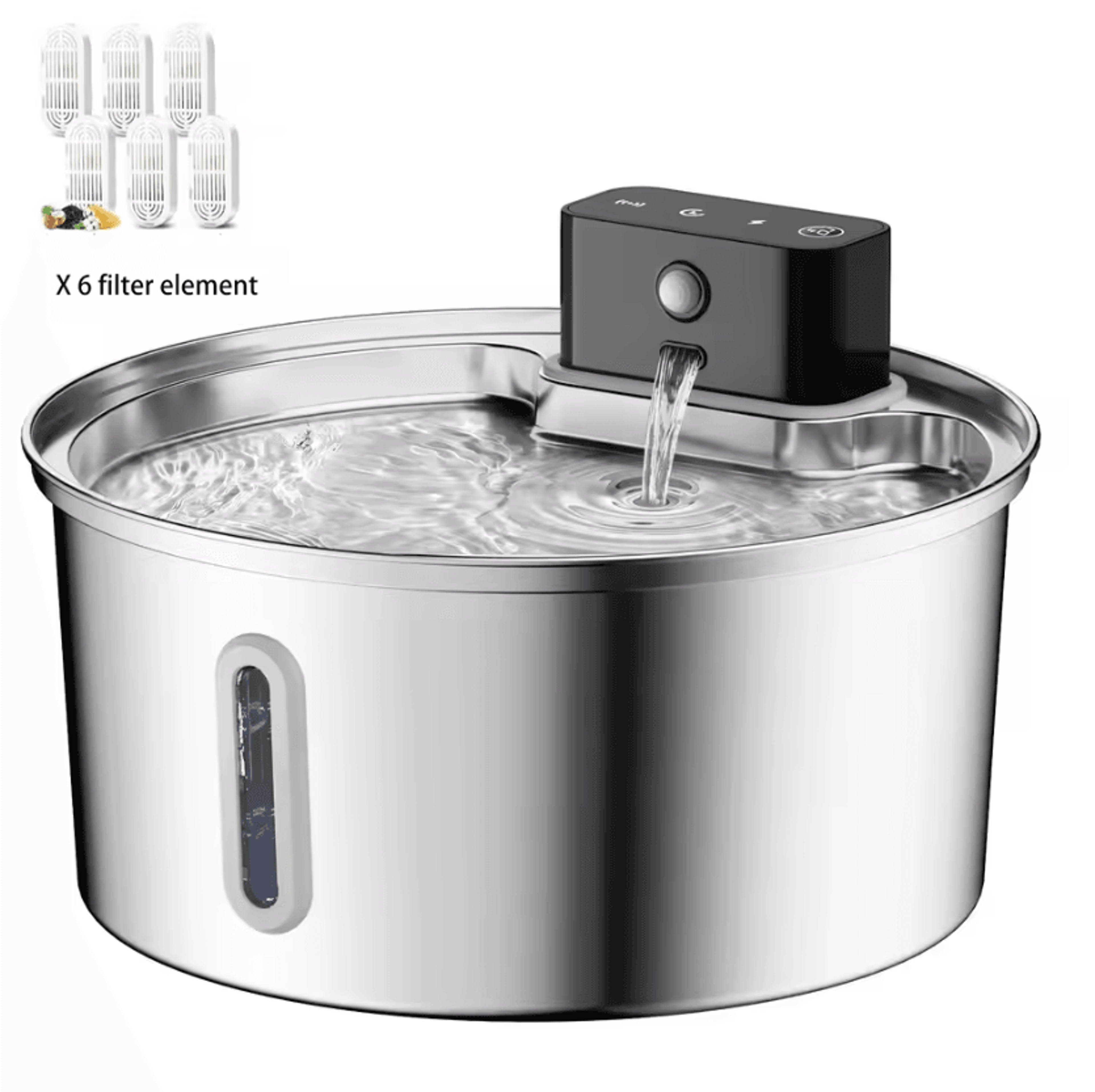 AquaSense Wireless Stainless Steel Pet Water Fountain 32L 6