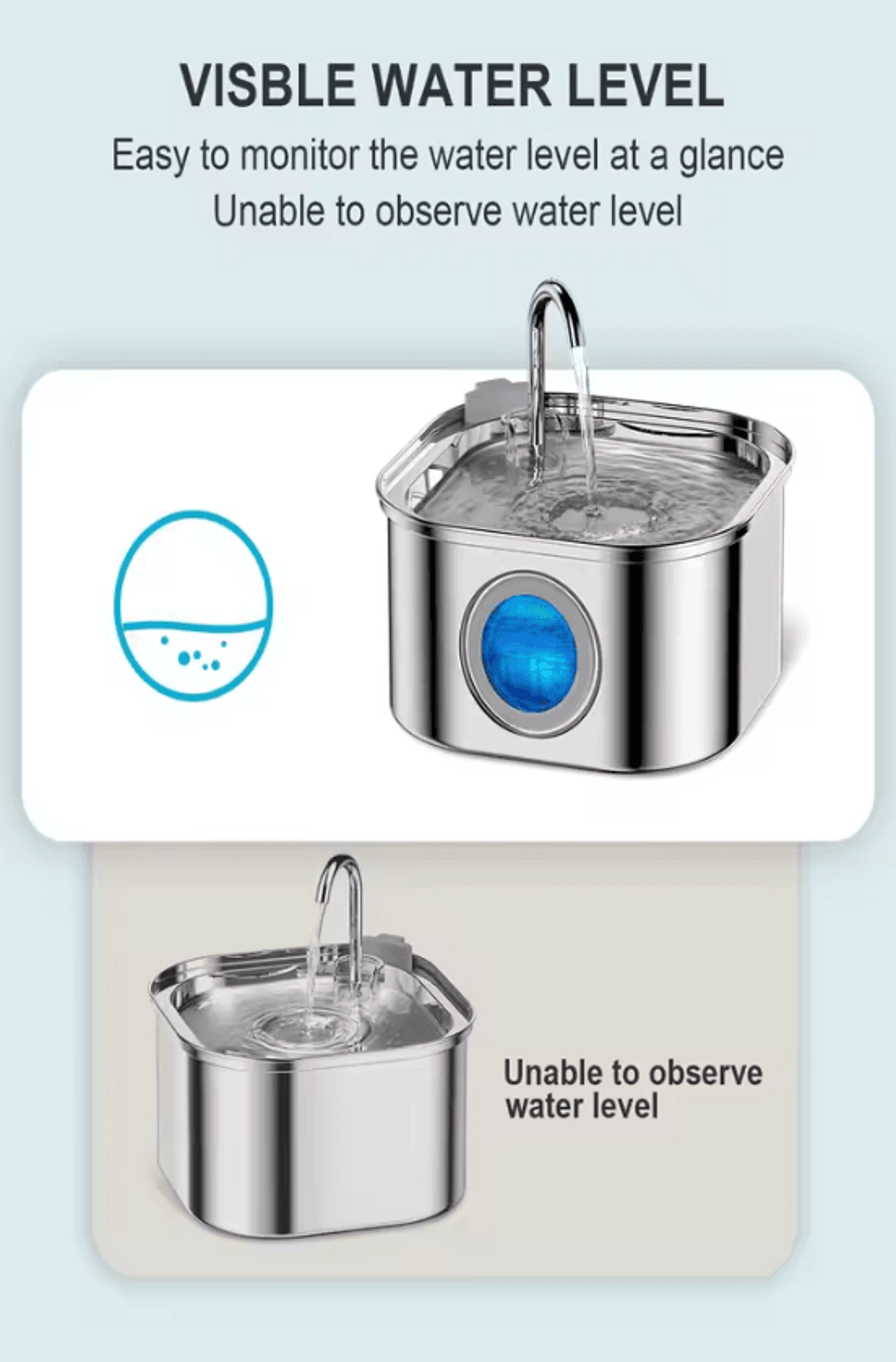 PureFlow 3L Stainless Steel Pet Water Fountain 1