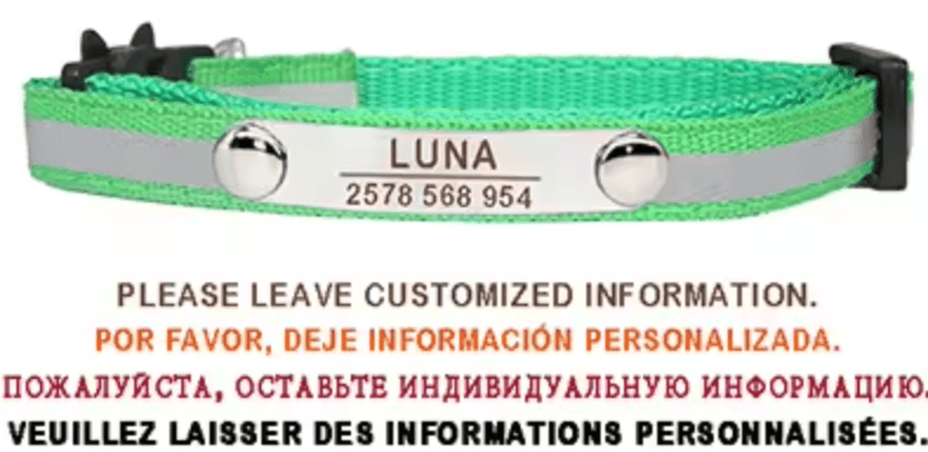 SafeGlow Personalized Reflective Cat Collar 7