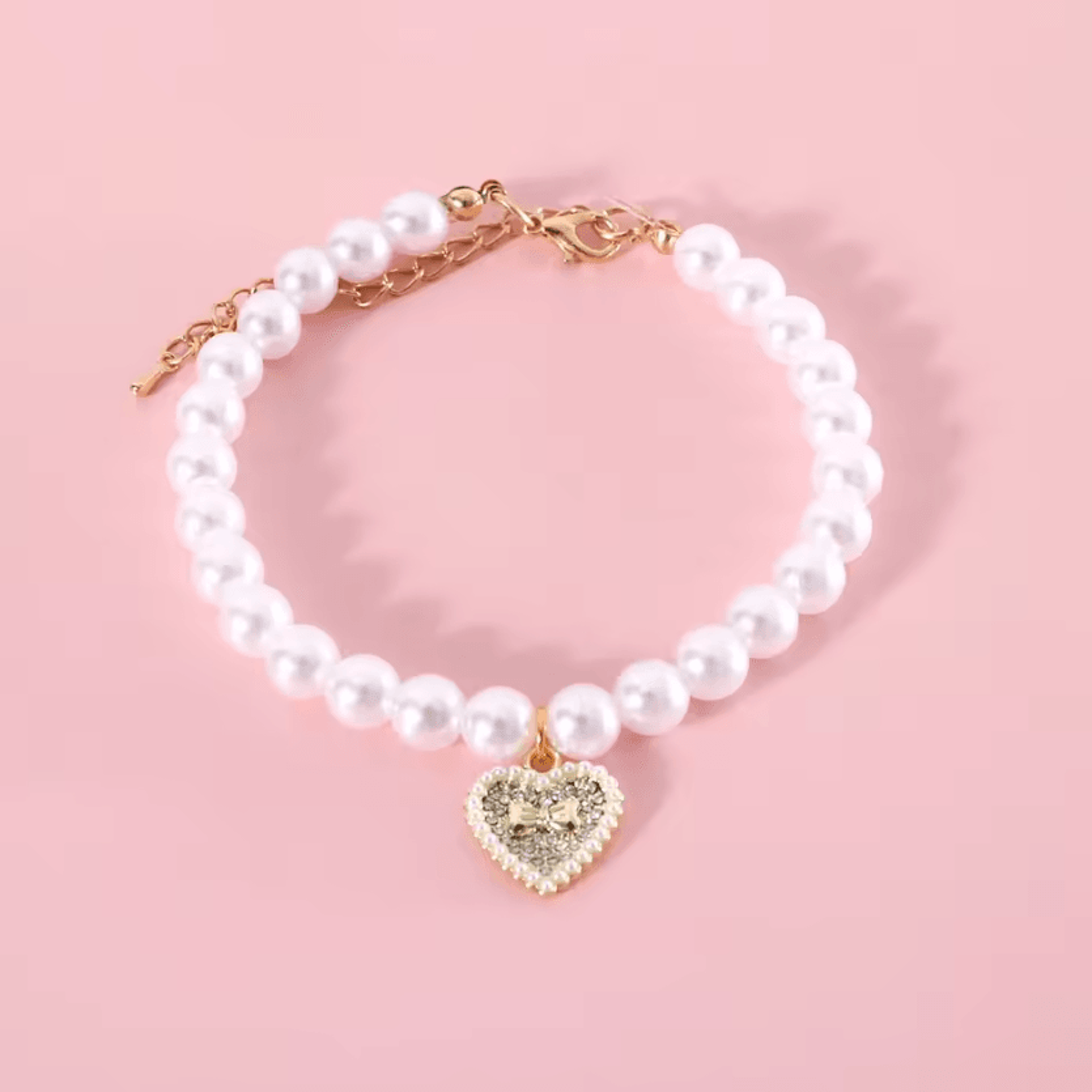 Princess Pearl Cherry Bow Pet Necklace Collar 3