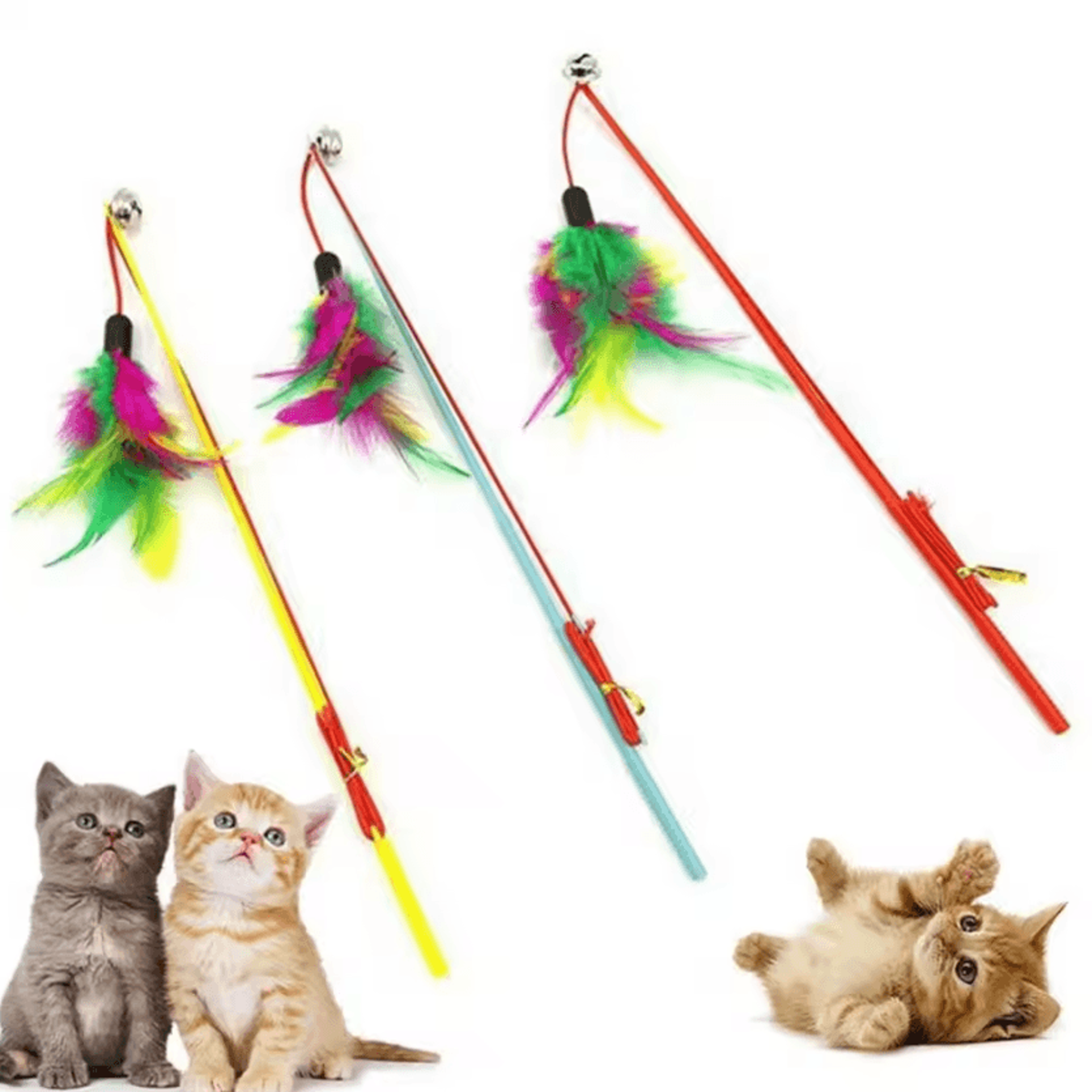 FeatherBell Interactive Cat Wand Toy 1
