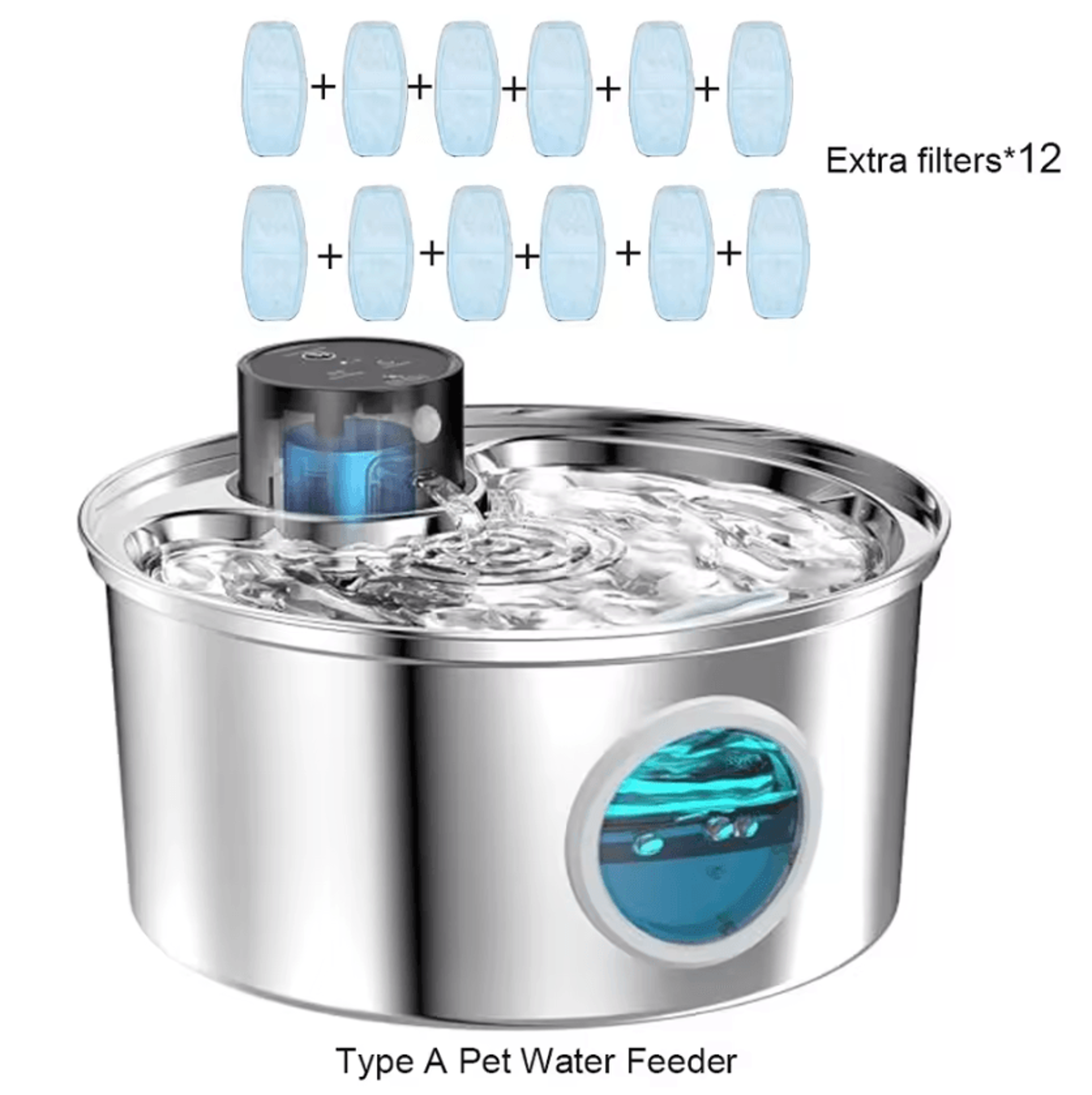 AquaSense 32L Rechargeable Stainless Steel Pet Water Fountain 6