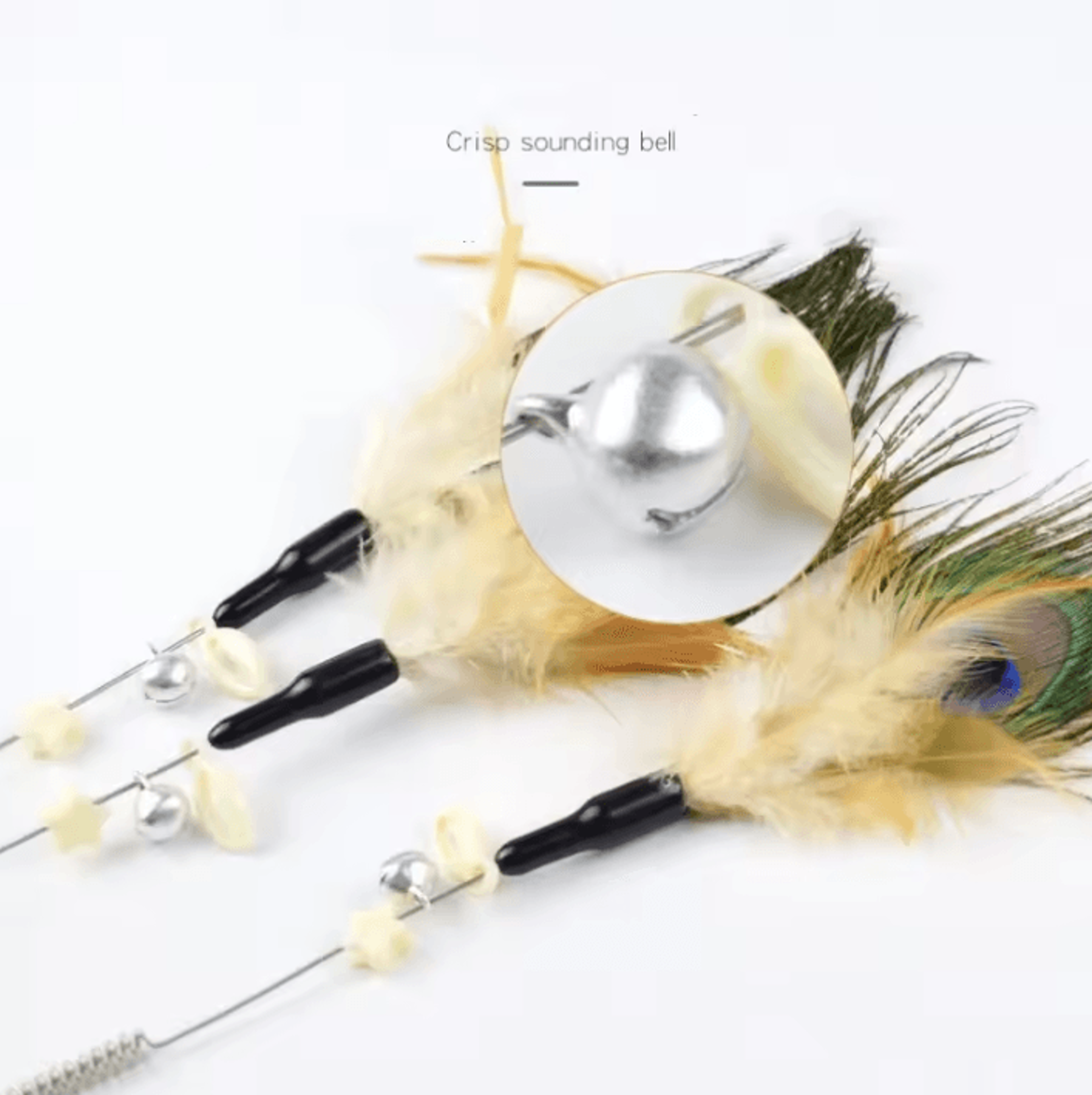 Peacock Feather Interactive Cat Wand Toy 1