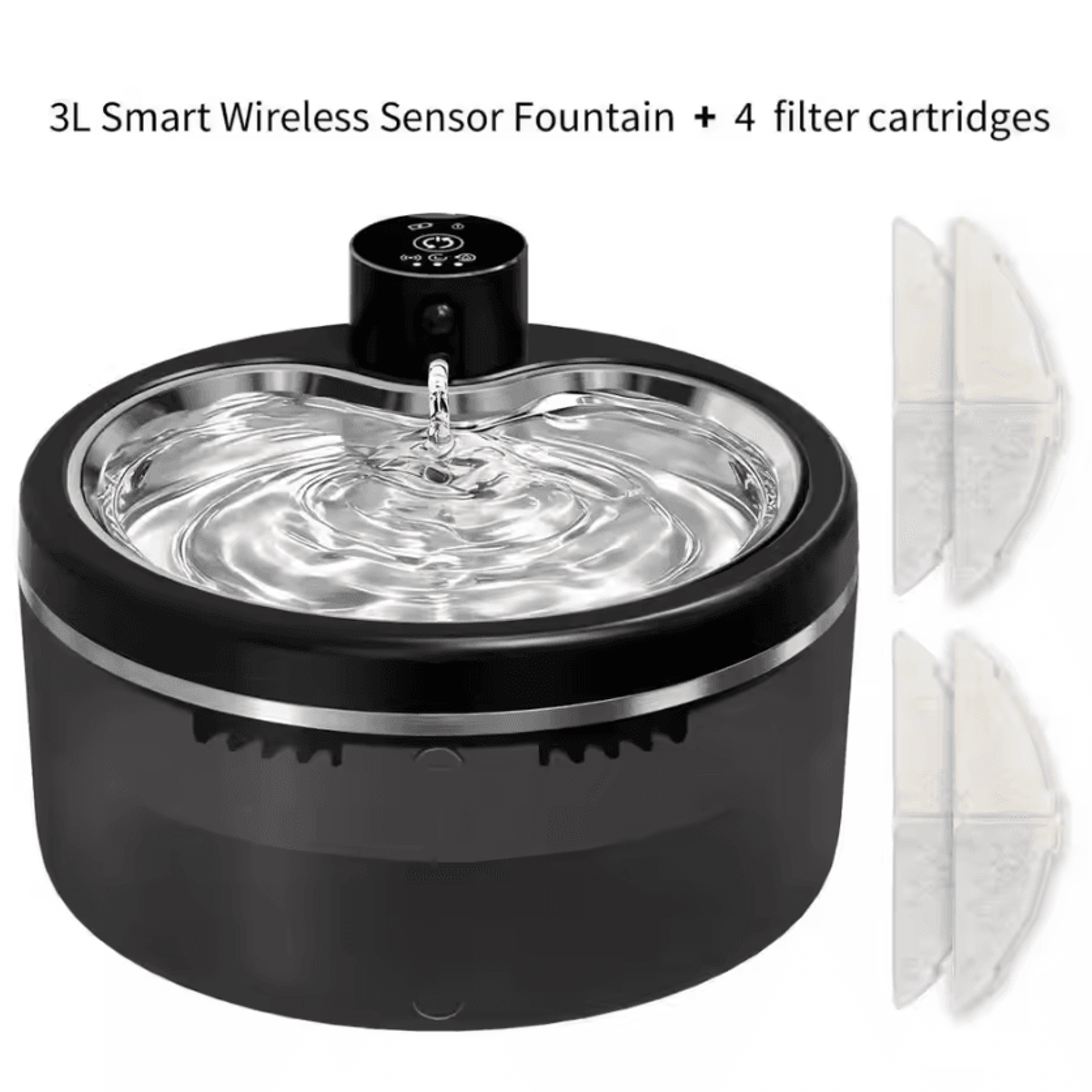 AquaFlow Wireless Stainless Steel Cat Water Fountain 6