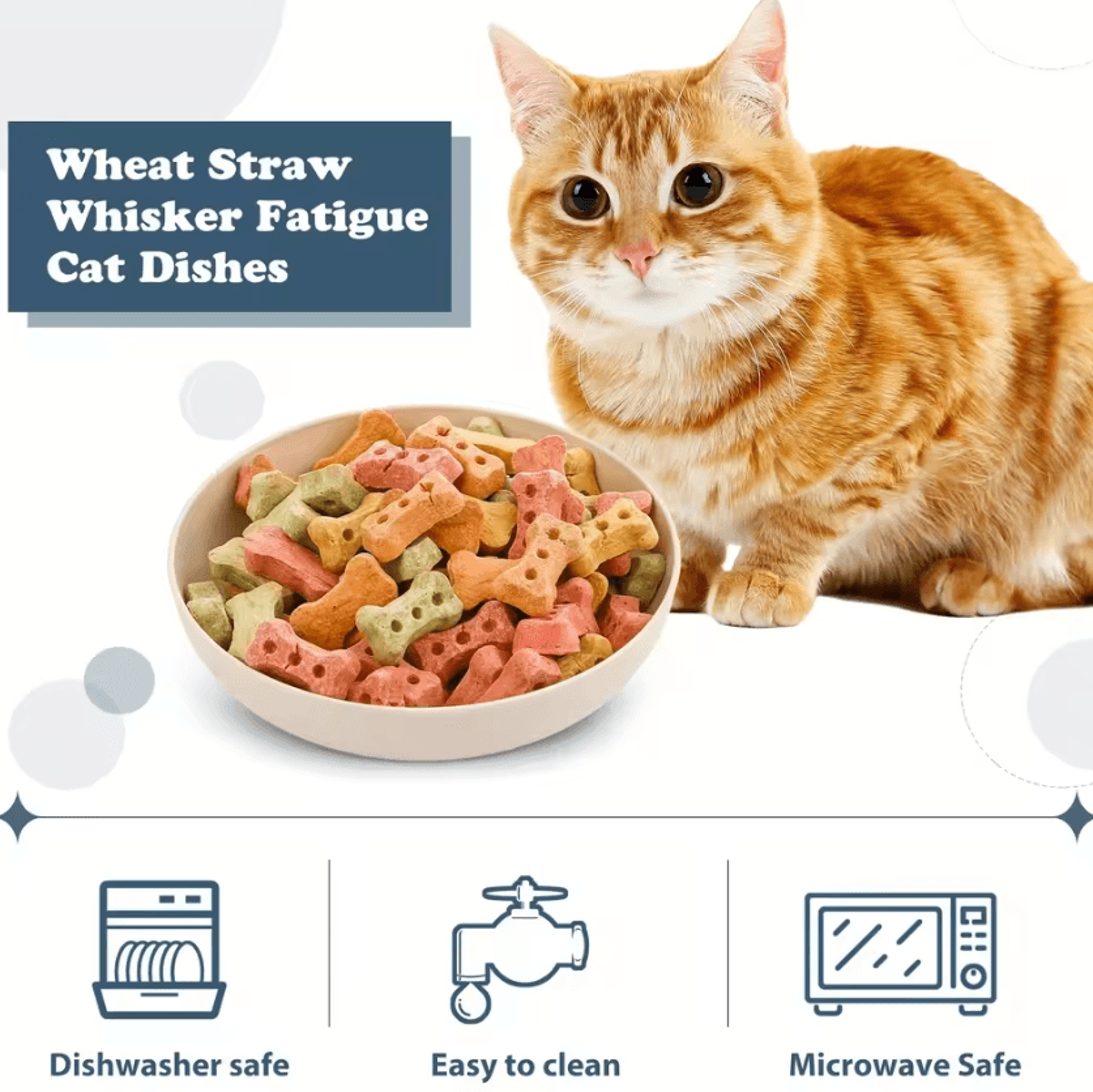 WhiskerEase Shallow Cat Bowl Set 3