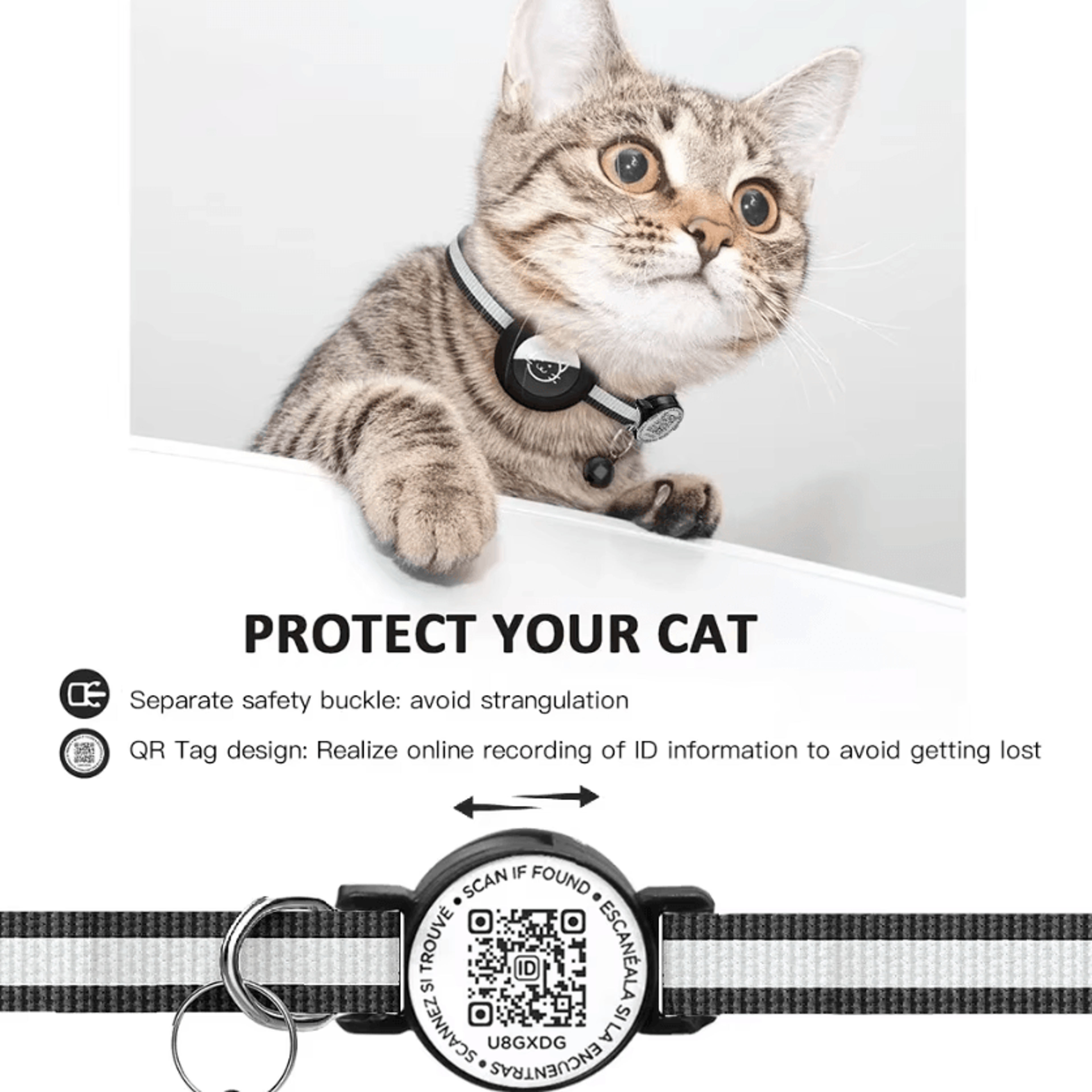 SafeTrack GPS Cat Collar With AirTag Holder 1