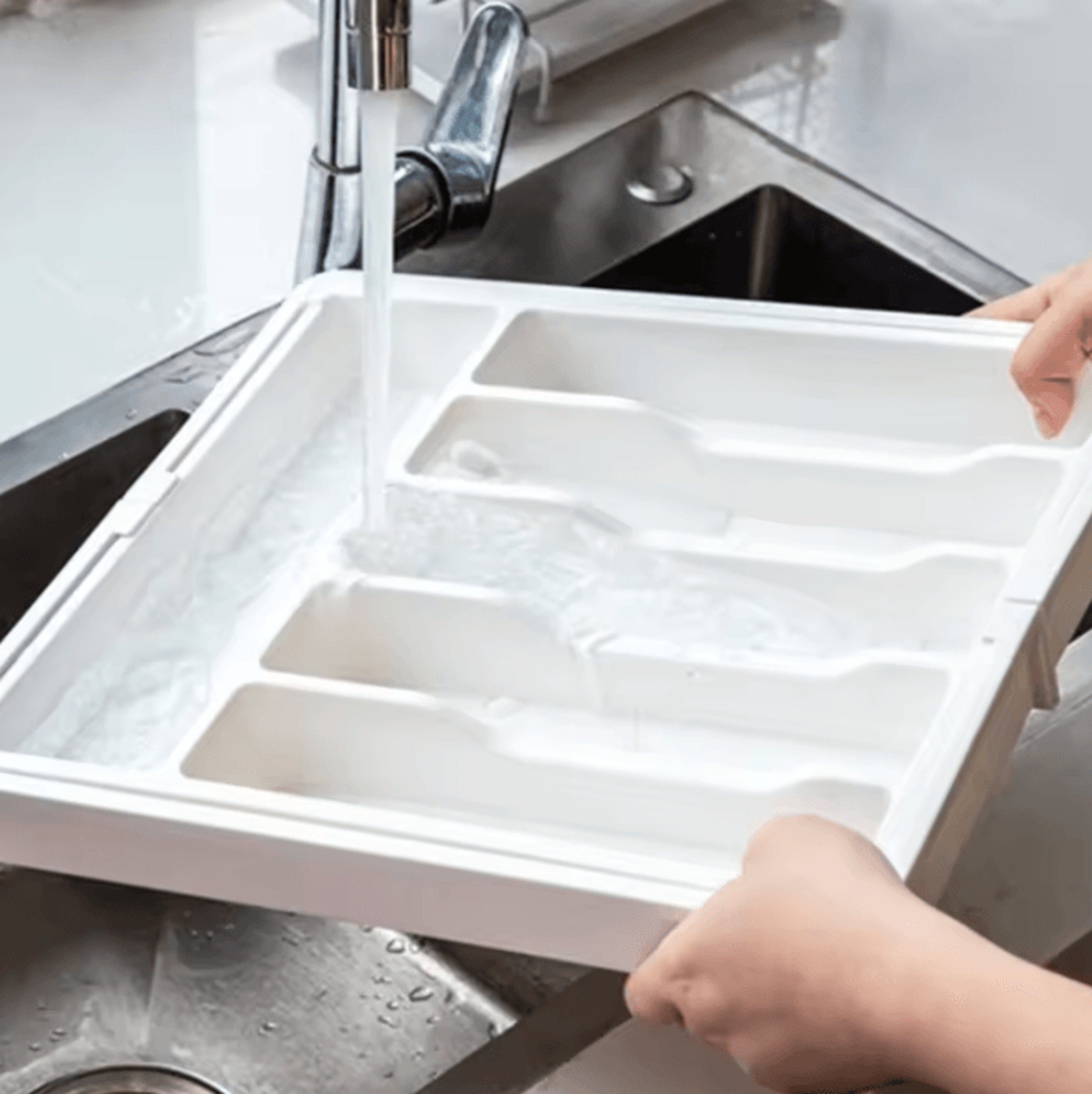 FlexSort Expandable Cutlery Drawer Organizer  Adjustable Utensil Storage Tray 1