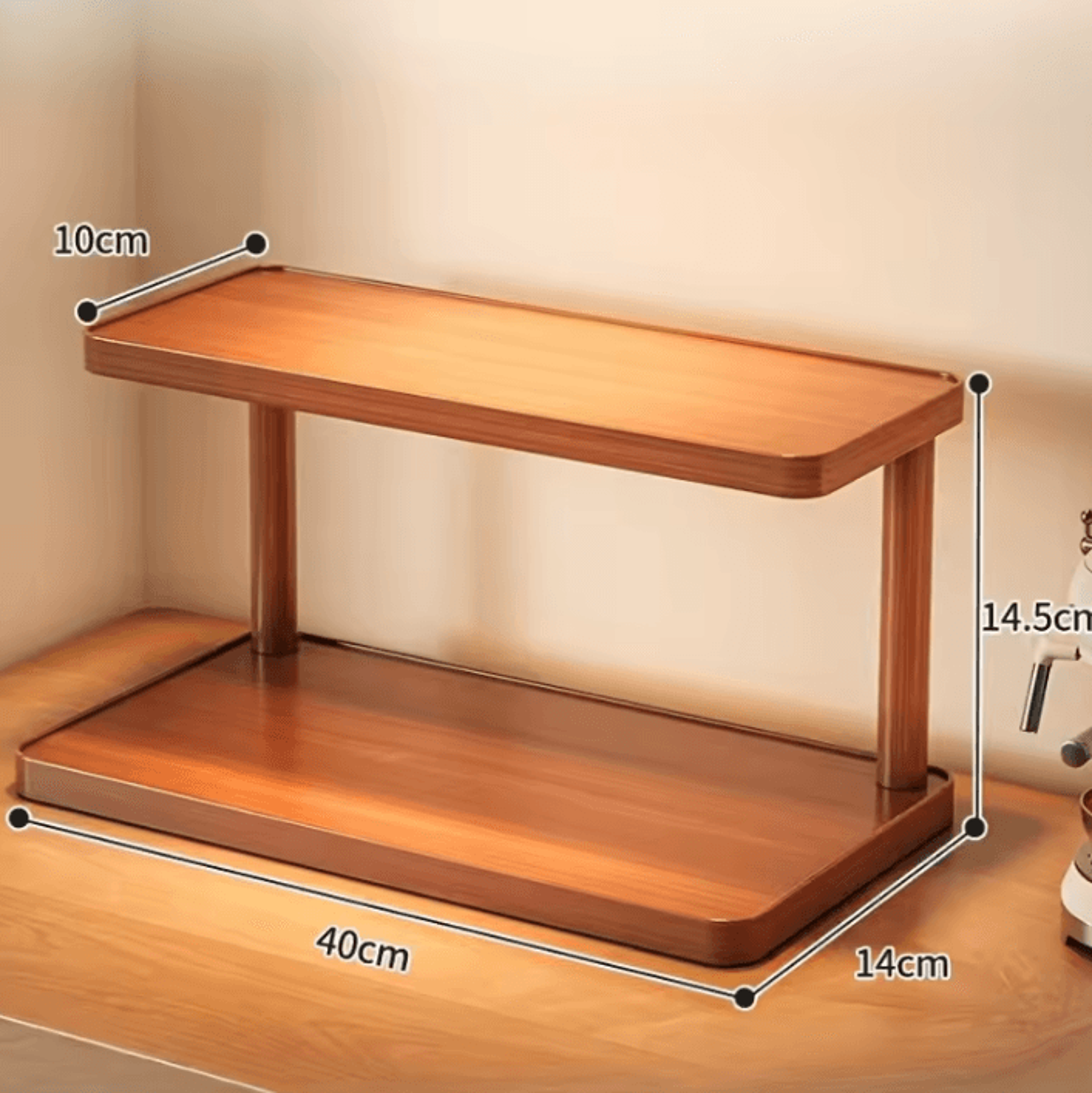 HeritageTier 2Tier Wooden Countertop Organizer  Decorative Spice Storage Shelf 4